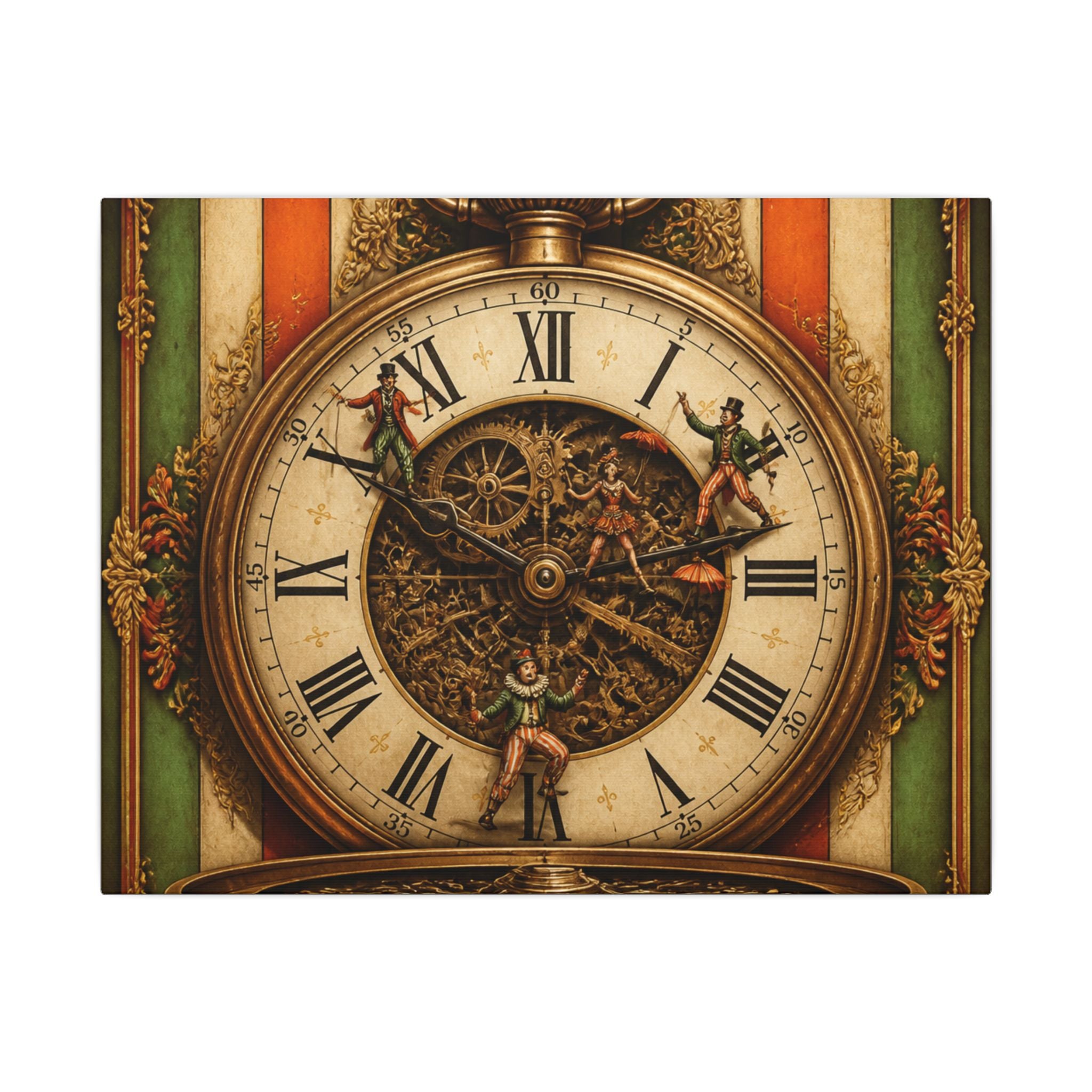 Pocket Watch Performers Wall Art Canvas 24×36 Baroque Studio Decor Maximalist Print