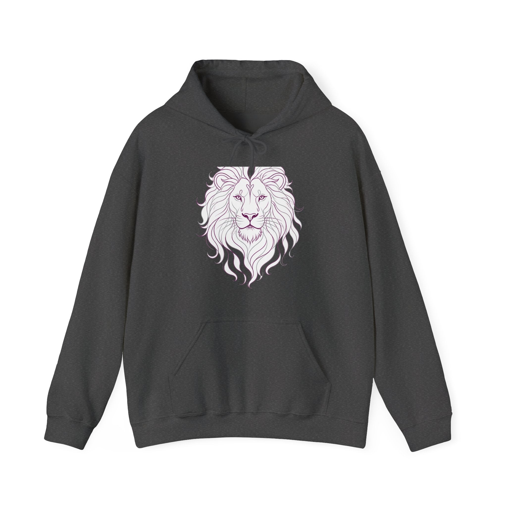 Matching Couple Sweatshirt - Lion & Lamb Matching Couple Hooded Sweatshirt Minimalist Art His Hers Valentine Gift - Design A
