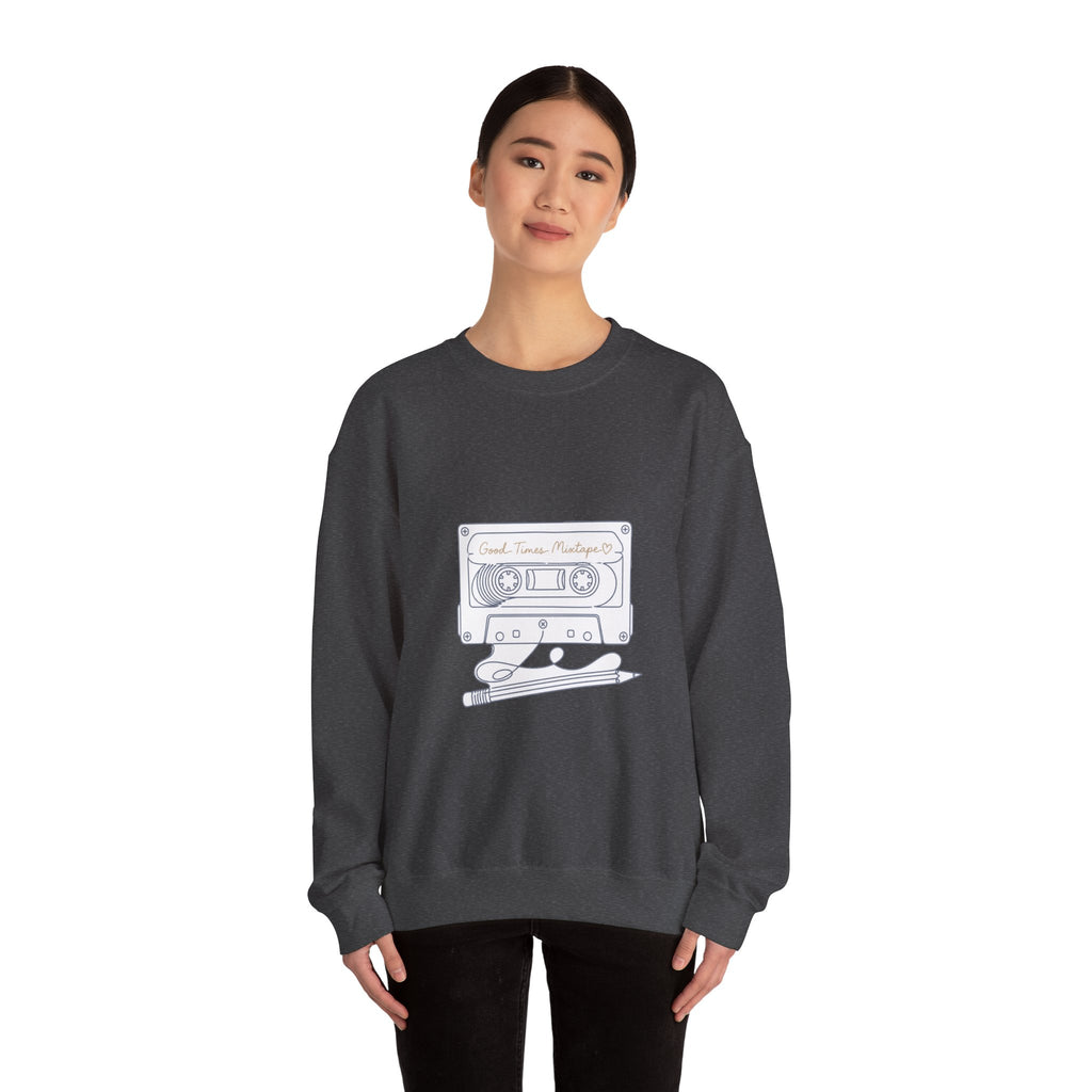 Matching Couple Sweatshirt - Vinyl & Cassette Matching Couple Crewneck Sweatshirt Minimalist Art His Hers Valentine Gift - Design B