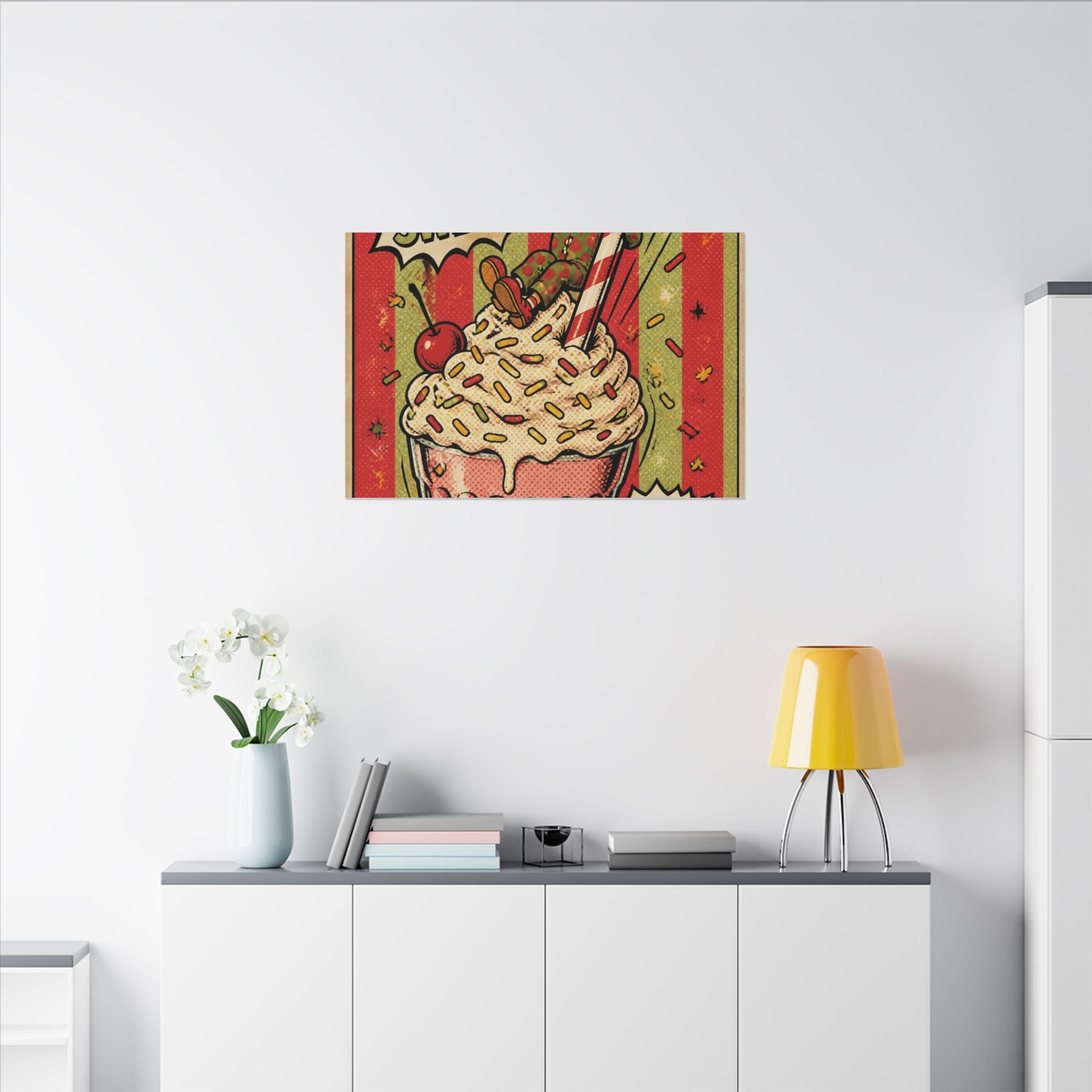 Milkshake Slide Clown Wall Art Canvas 16×20 Pop Art Living Room Decor Maximalist Print