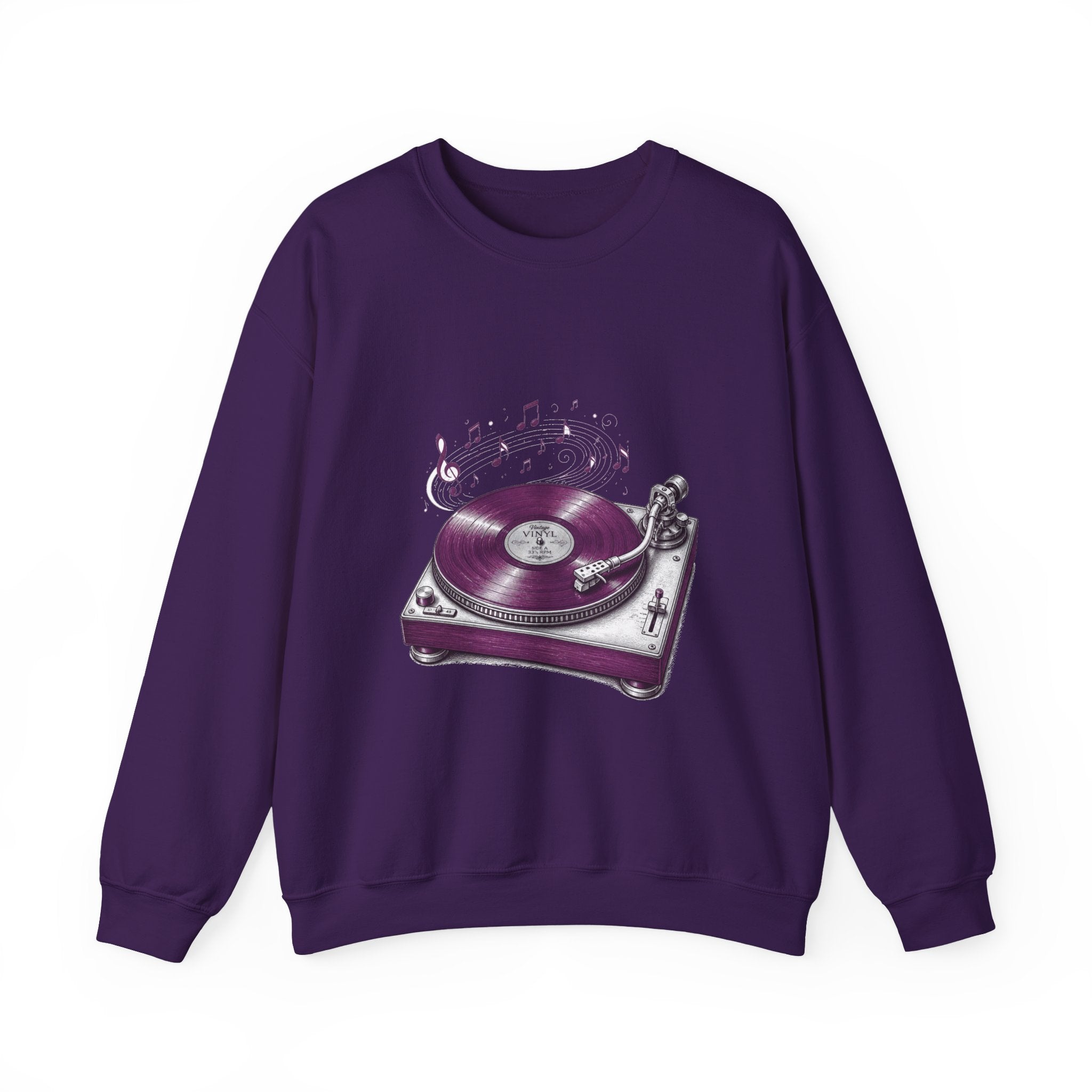 Matching Couple Sweatshirt - Vinyl & Cassette Matching Couple Crewneck Sweatshirt Hand-Drawn Art His Hers Best Friend Gift - Design A