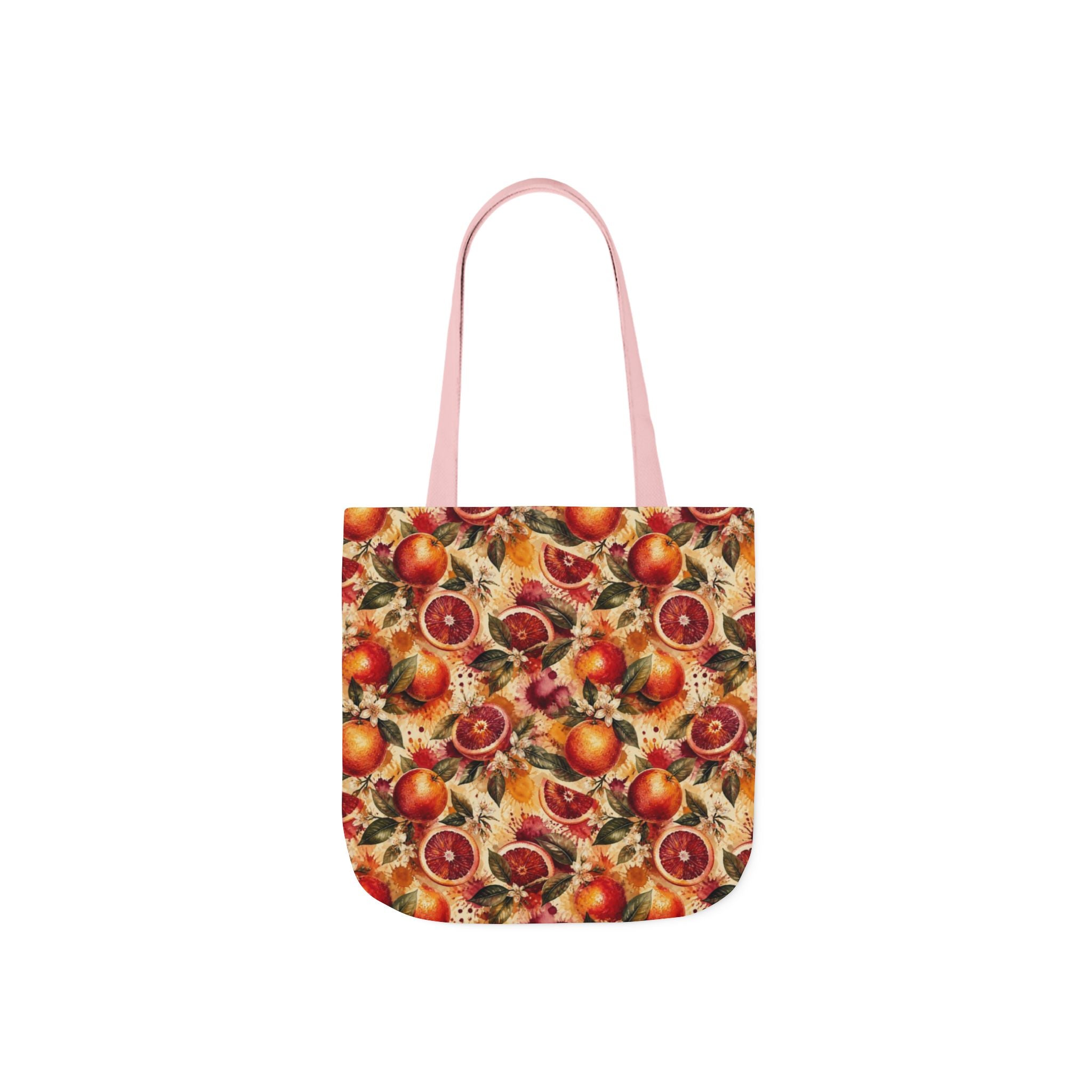 Blood Oranges Canvas Tote Bag Mediterranean Kitchen Watercolor Splash Design Italian Cottagecore Gift