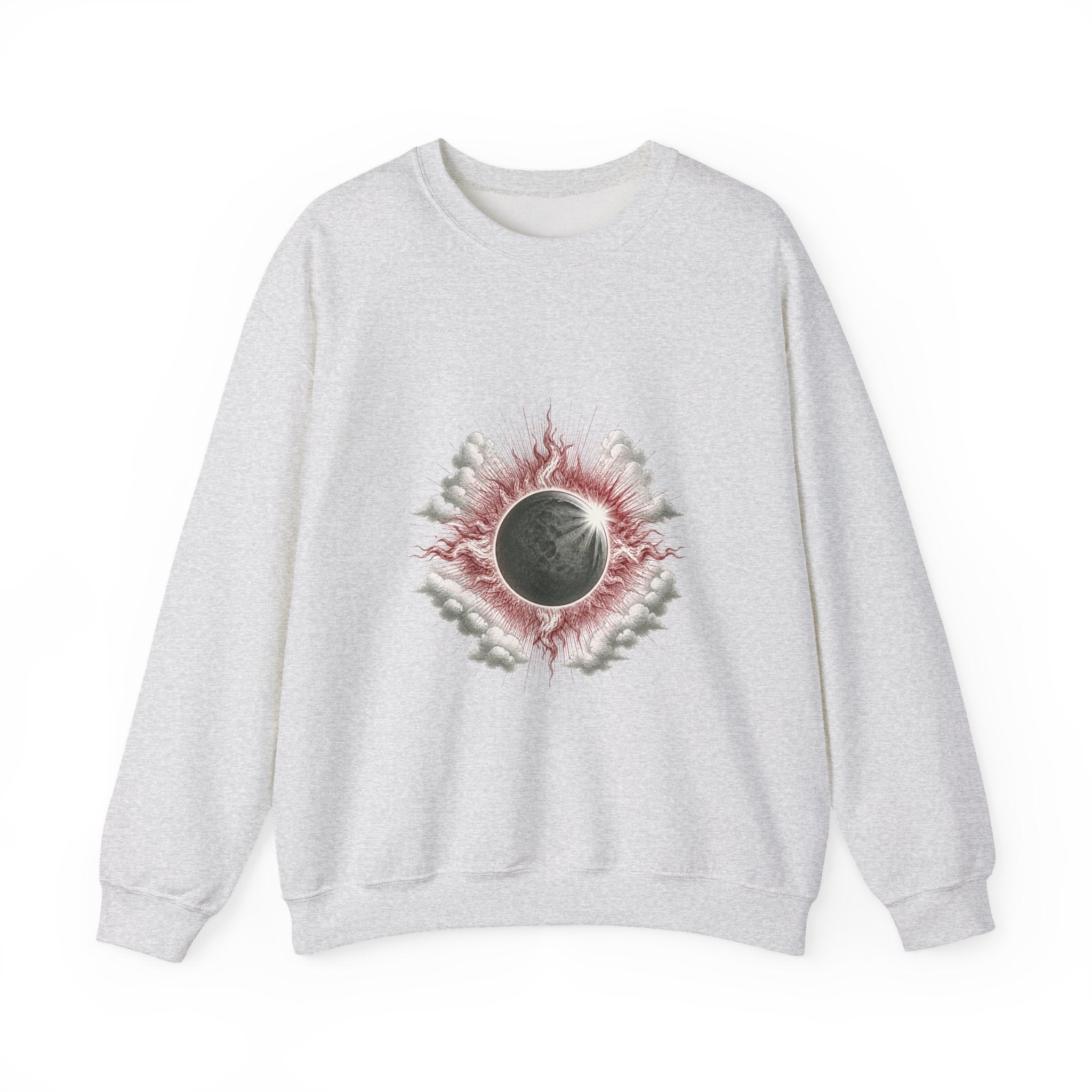 Matching Couple Sweatshirt - Solar & Lunar Eclipse Matching Couple Comfort Colors Crew Vintage Art His Hers Honeymoon Gift - Design A