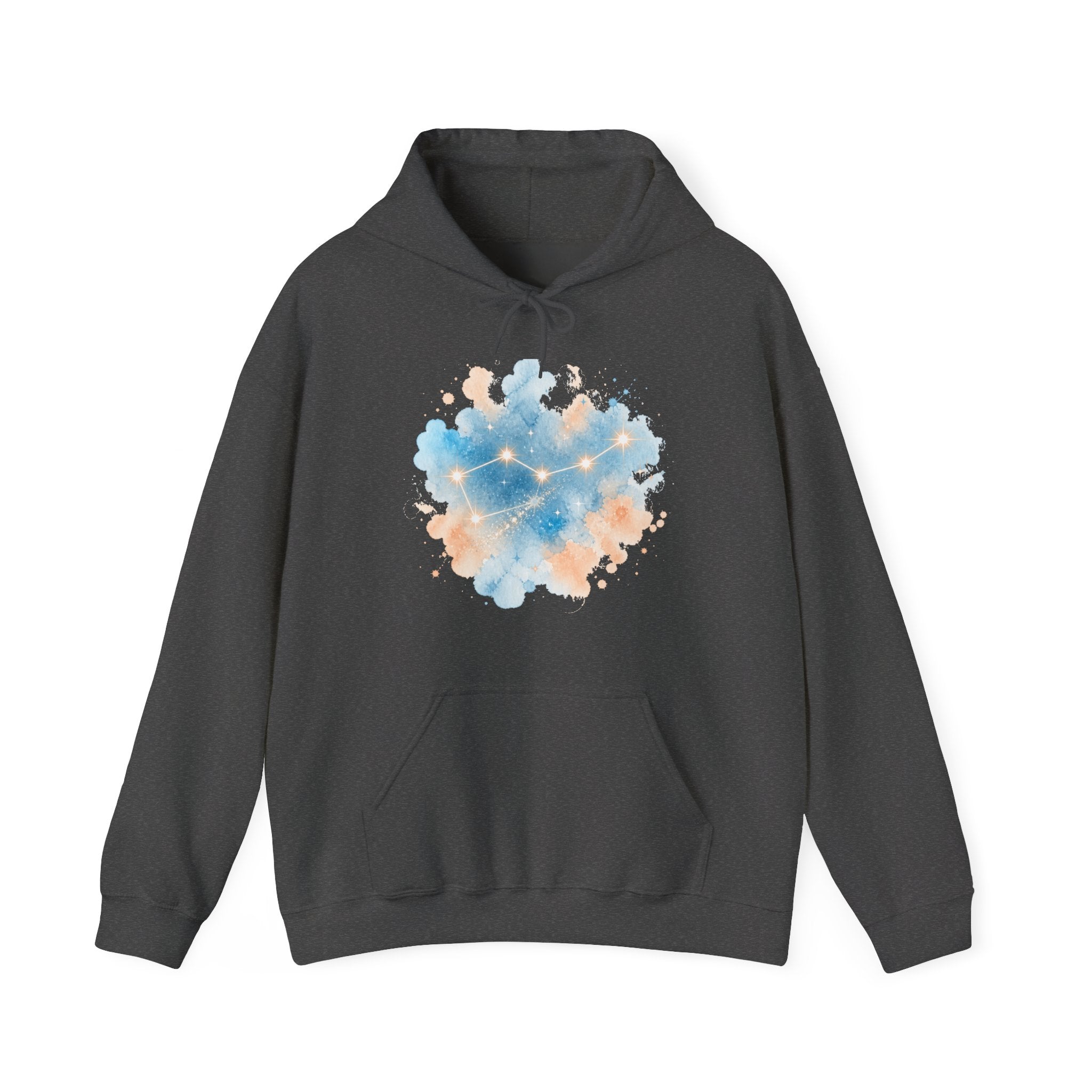 Matching Couple Sweatshirt - Big & Little Dipper Matching Couple Hooded Sweatshirt Watercolor Art His Hers Engagement Gift - Design A