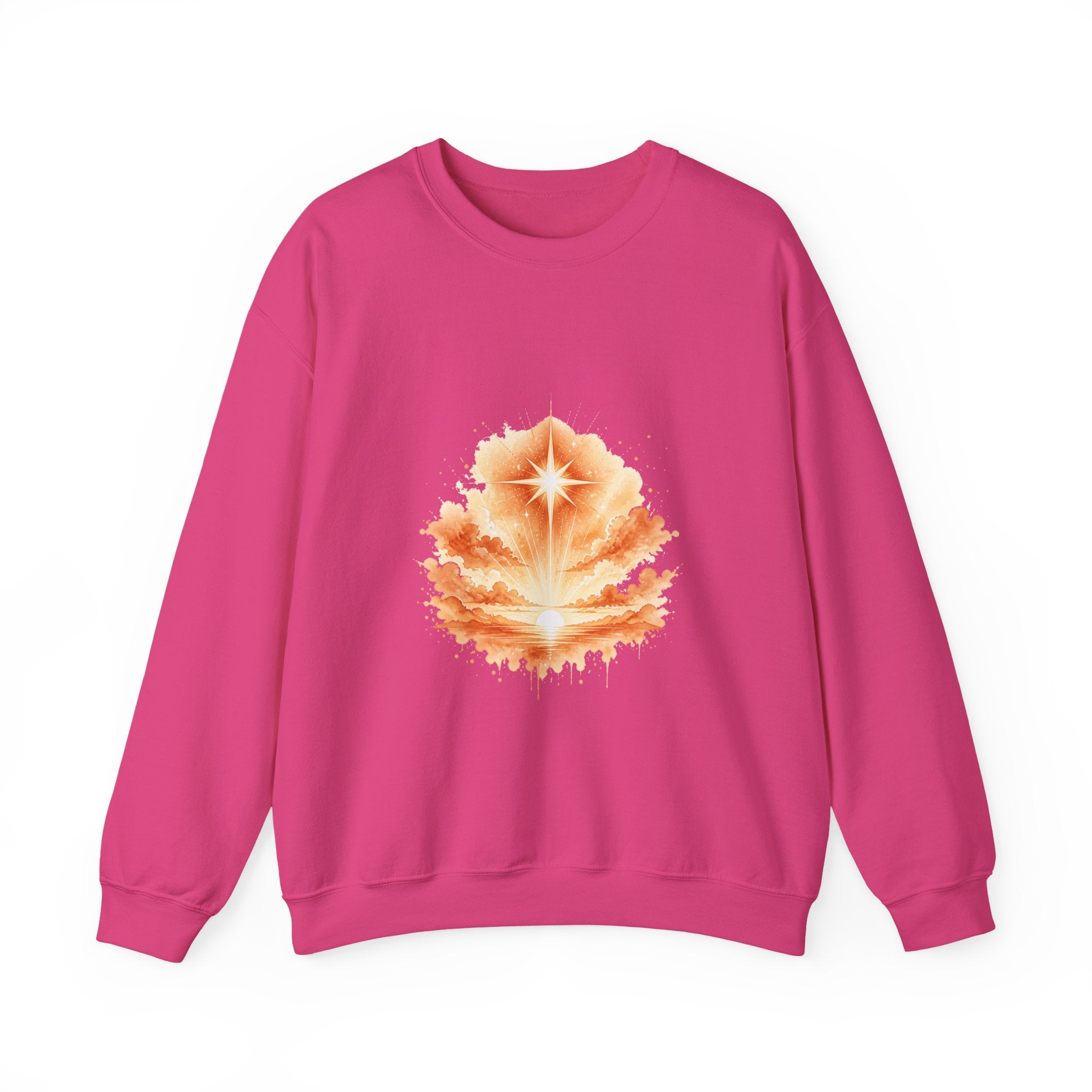 Matching Couple Sweatshirt - Evening & Morning Star Matching Couple Premium Fleece Sweatshirt Watercolor Art His Hers Birthday Gift - Design B