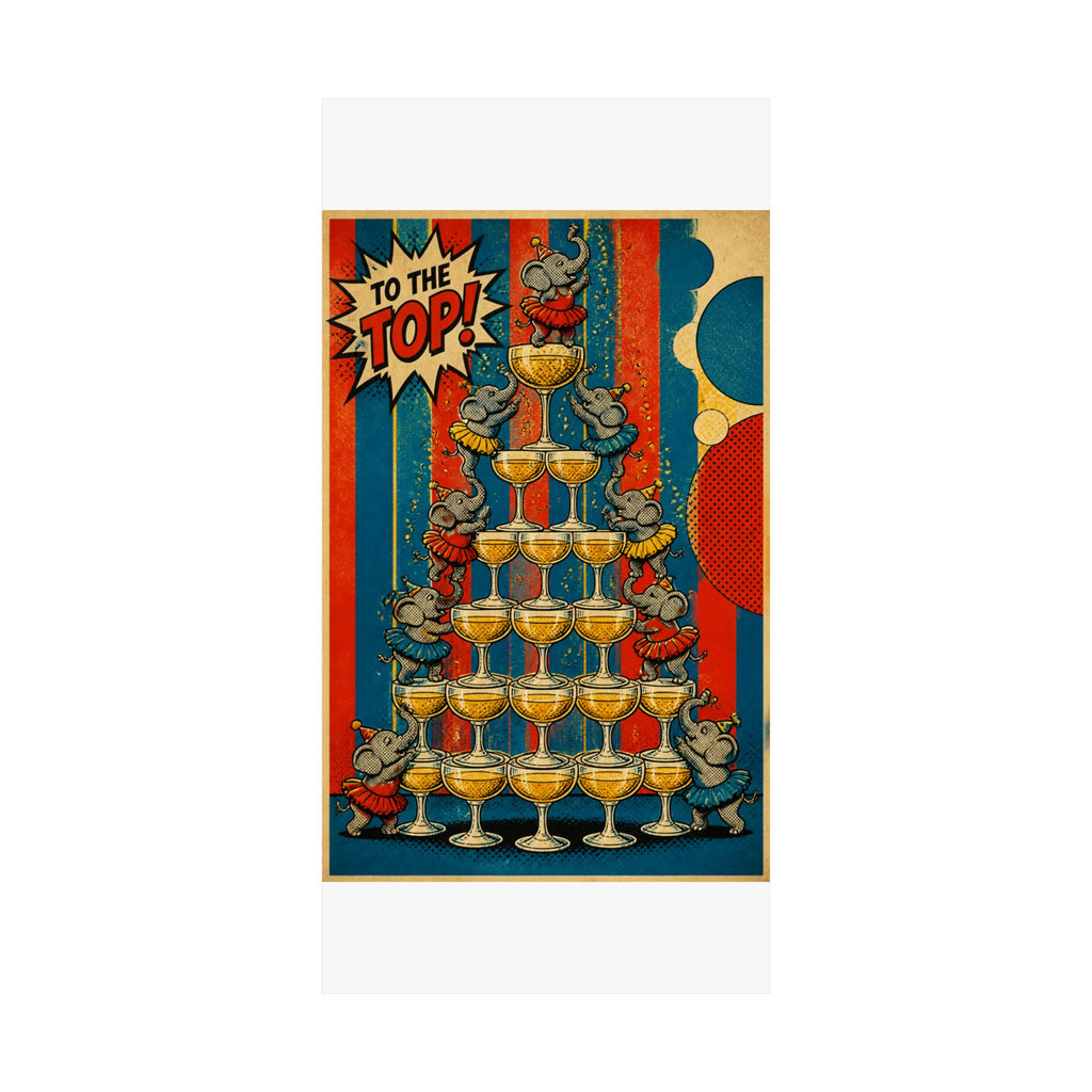 Champagne Tower Elephants Wall Art Poster 24×36 Pop Art Restaurant Decor Maximalist Print