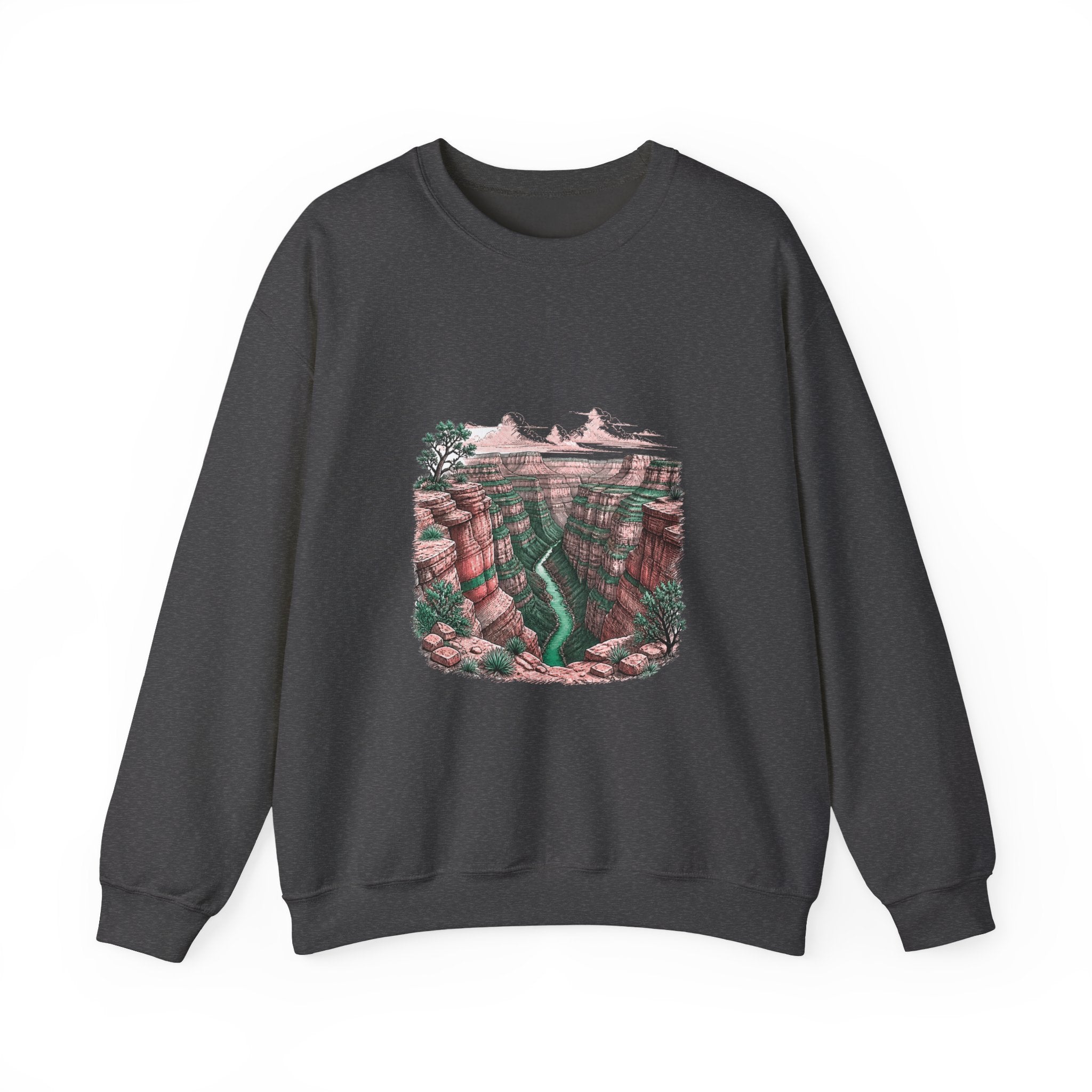 Matching Couple Sweatshirt - Lavender Fields & Canyon Matching Couple Comfort Colors Crew Hand-Drawn Art His Hers Anniversary Gift - Design B