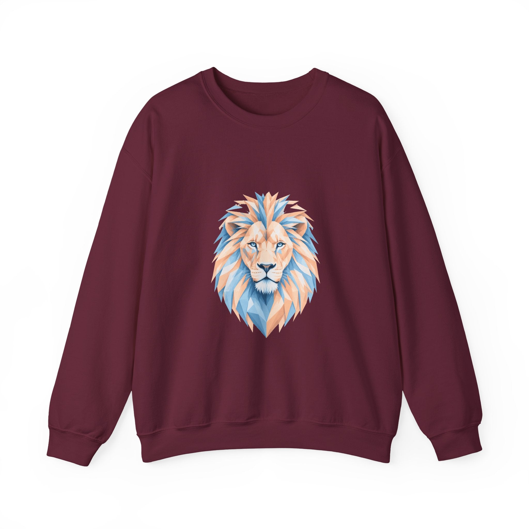 Matching Couple Sweatshirt - Lion & Lamb Matching Couple Premium Fleece Sweatshirt Geometric Art His Hers Love Gift - Design A