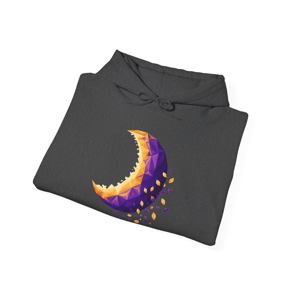 Matching Couple Sweatshirt - Waxing & Waning Moon Matching Couple Hooded Sweatshirt Geometric Art His Hers Couple Gift - Design B