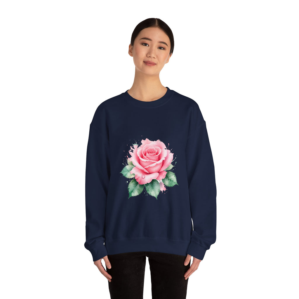 Matching Couple Sweatshirt - Rose & Thorn Matching Couple Comfort Colors Crew Watercolor Art His Hers Birthday Gift - Design A