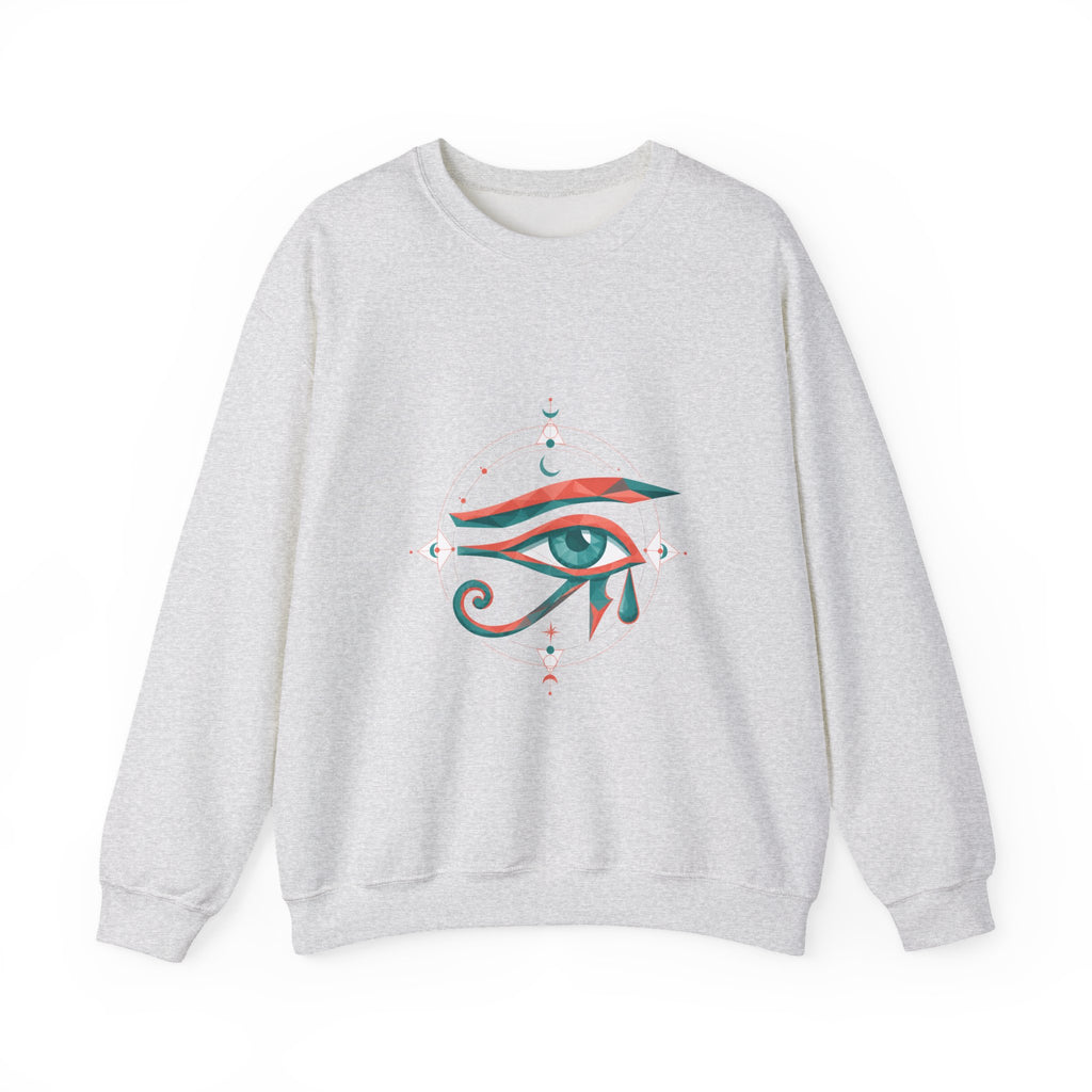 Matching Couple Sweatshirt - Eye of Ra & Horus Matching Couple Comfort Colors Crew Geometric Art His Hers Love Gift - Design B