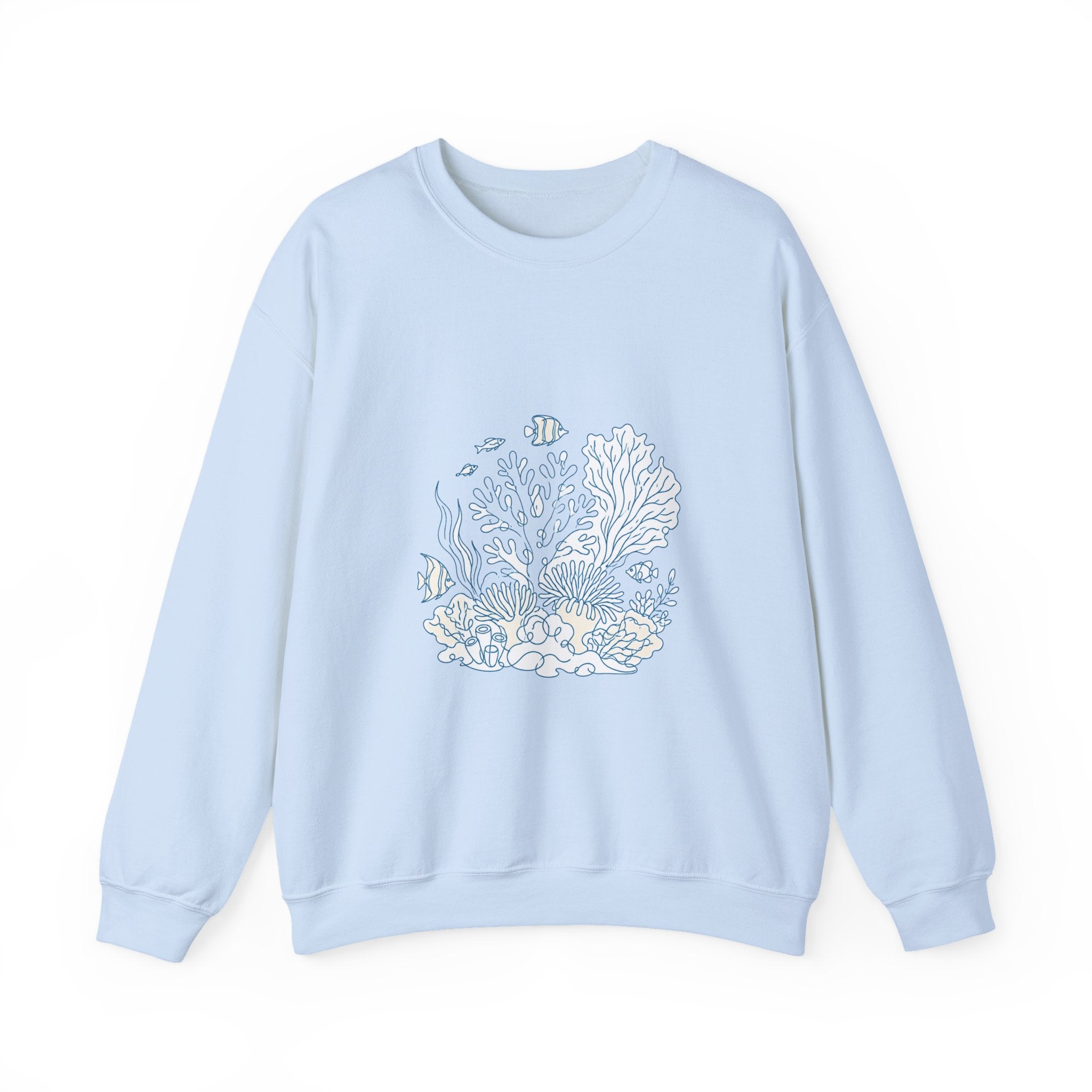 Matching Couple Sweatshirt - Coral Reef & Deep Sea Matching Couple Comfort Colors Crew Minimalist Art His Hers Christmas Gift - Design A