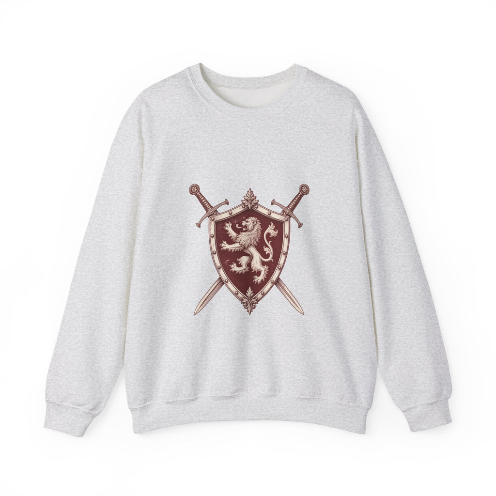 Matching Couple Sweatshirt - Crown & Shield Matching Couple Crewneck Sweatshirt Vintage Art His Hers Wedding Gift - Design B