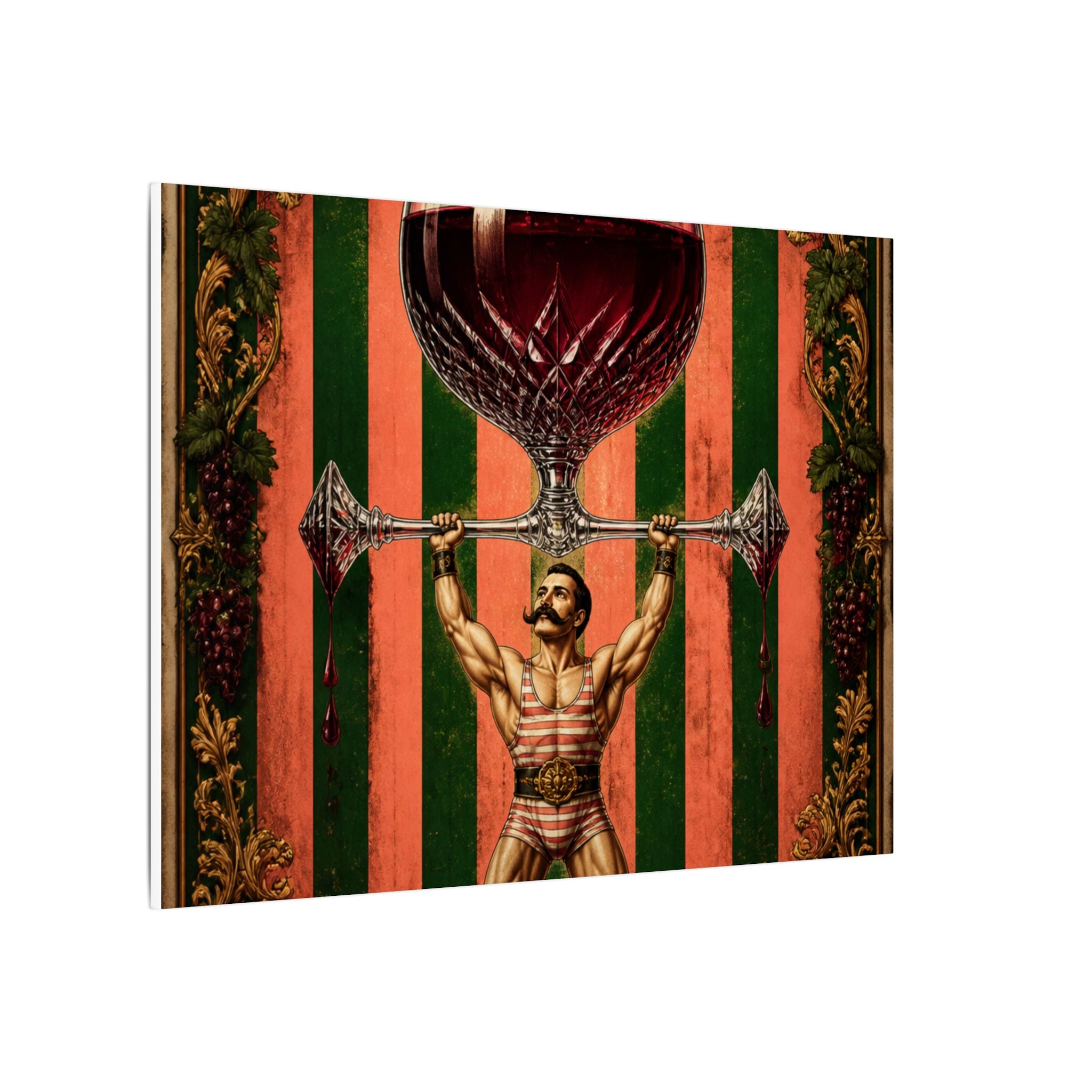 Wine Glass Strongman Wall Art Canvas 24×36 Baroque Studio Decor Maximalist Print