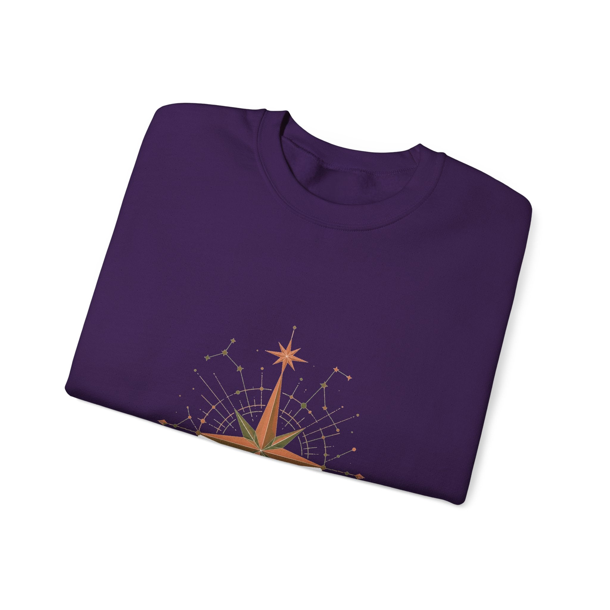 Matching Couple Sweatshirt - Shooting Star & North Star Matching Couple Comfort Colors Crew Geometric Art His Hers Love Gift - Design B