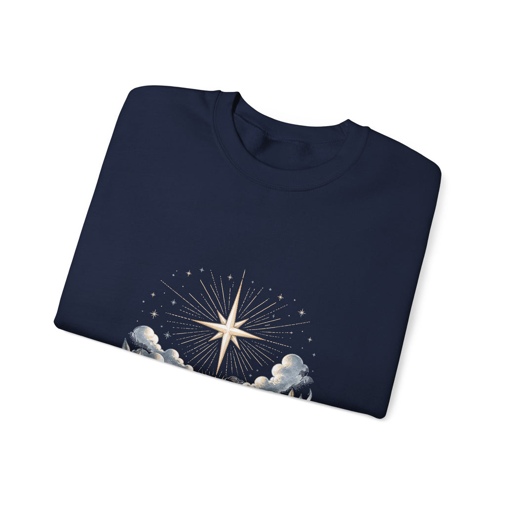 Matching Couple Sweatshirt - Evening & Morning Star Matching Couple Crewneck Sweatshirt Hand-Drawn Art His Hers Best Friend Gift - Design B