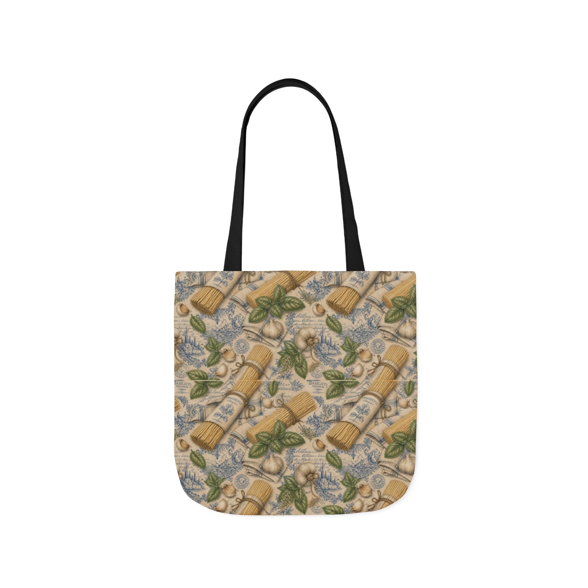 Spaghetti Bundle Canvas Tote Bag Mediterranean Kitchen Botanical Design Italian Cottagecore Gift