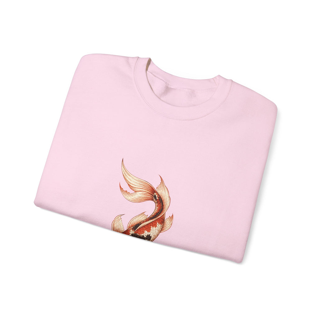 Matching Couple Sweatshirt - Koi Fish Yin Yang Matching Couple Comfort Colors Crew Hand-Drawn Art His Hers Anniversary Gift - Design B