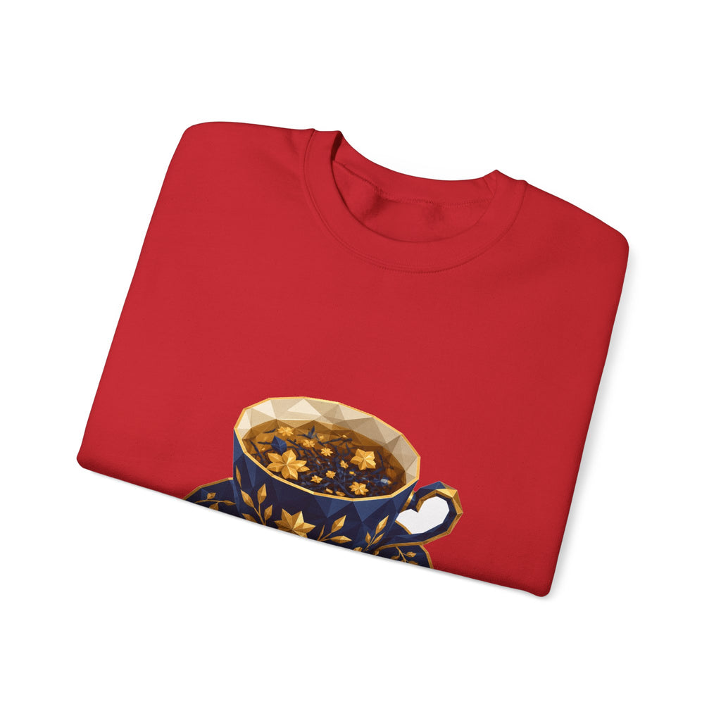 Matching Couple Sweatshirt - Coffee & Tea Matching Couple Comfort Colors Crew Geometric Art His Hers Love Gift - Design B