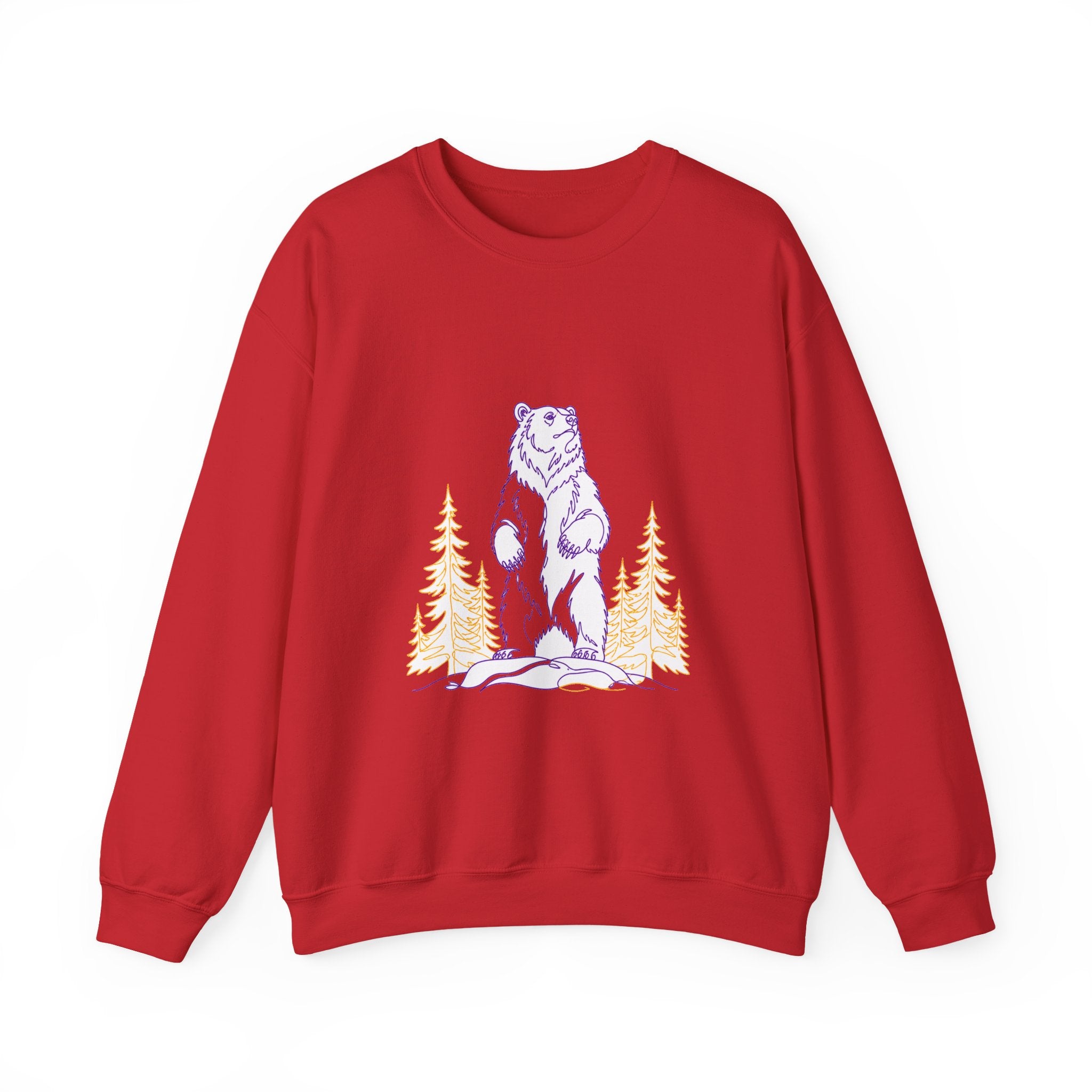 Matching Couple Sweatshirt - Bear & Deer Matching Couple Crewneck Sweatshirt Minimalist Art His Hers Valentine Gift - Design A
