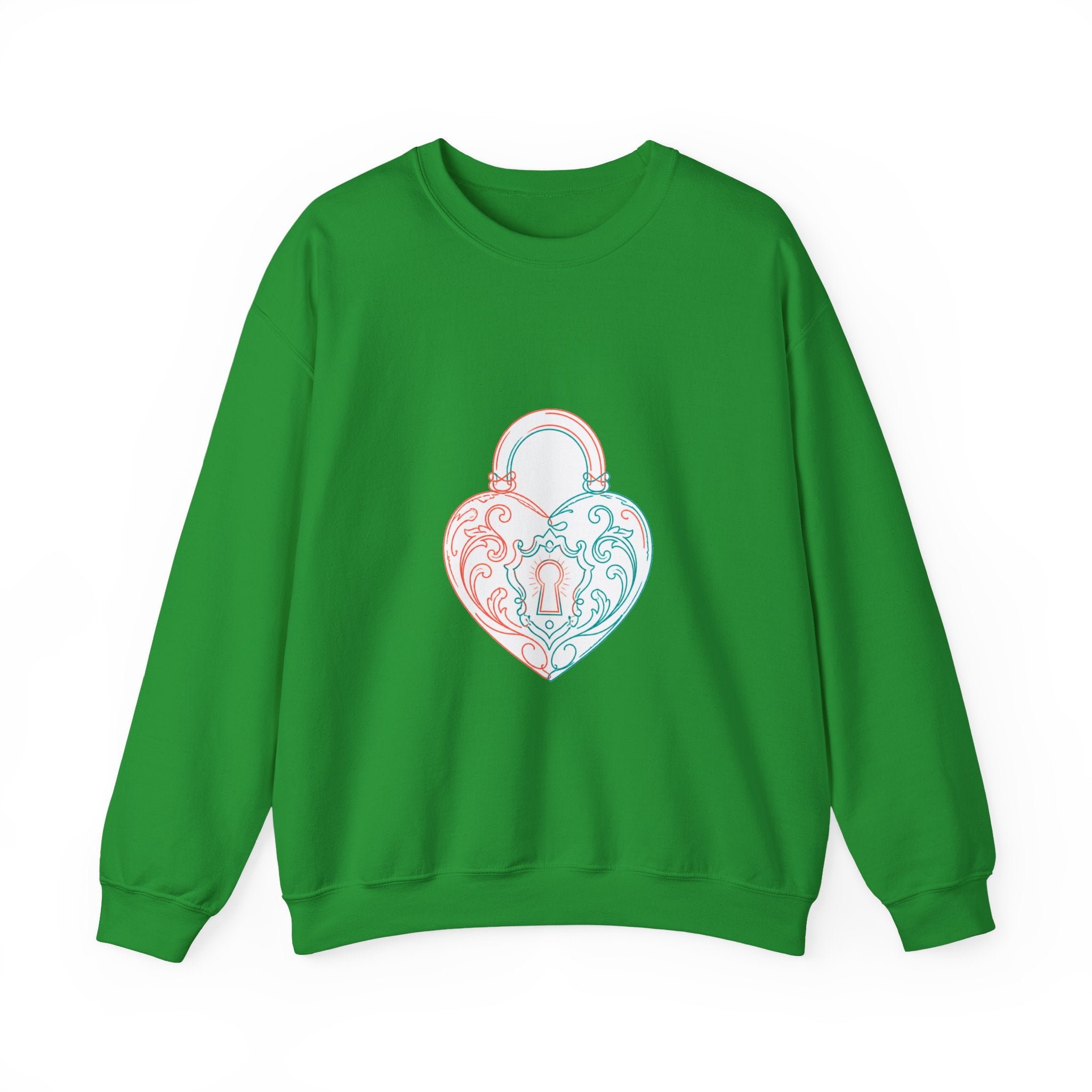 Matching Couple Sweatshirt - Key & Lock Matching Couple Crewneck Sweatshirt Minimalist Art His Hers Valentine Gift - Design B