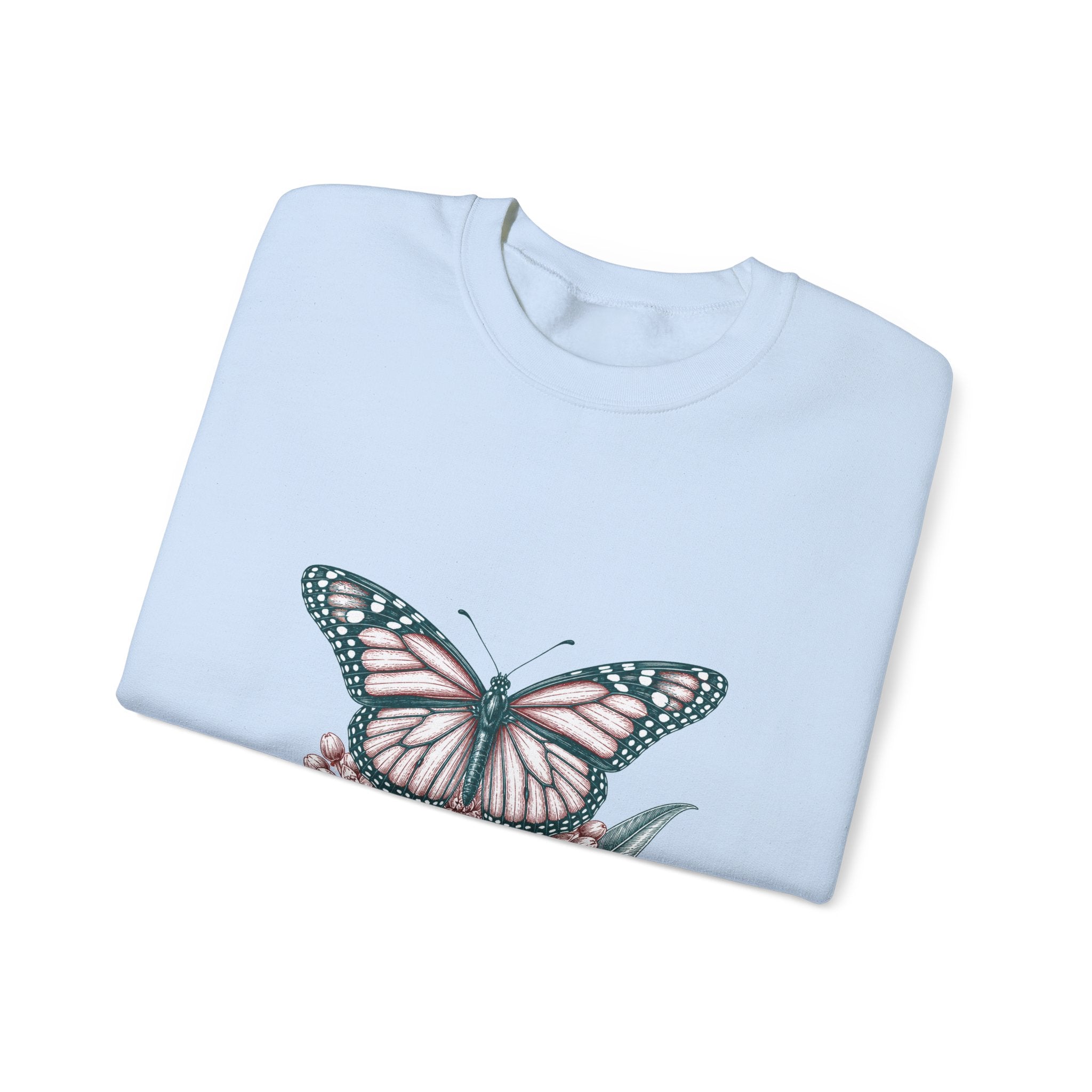 Matching Couple Sweatshirt - Butterfly & Moth Matching Couple Premium Fleece Sweatshirt Hand-Drawn Art His Hers Anniversary Gift - Design A