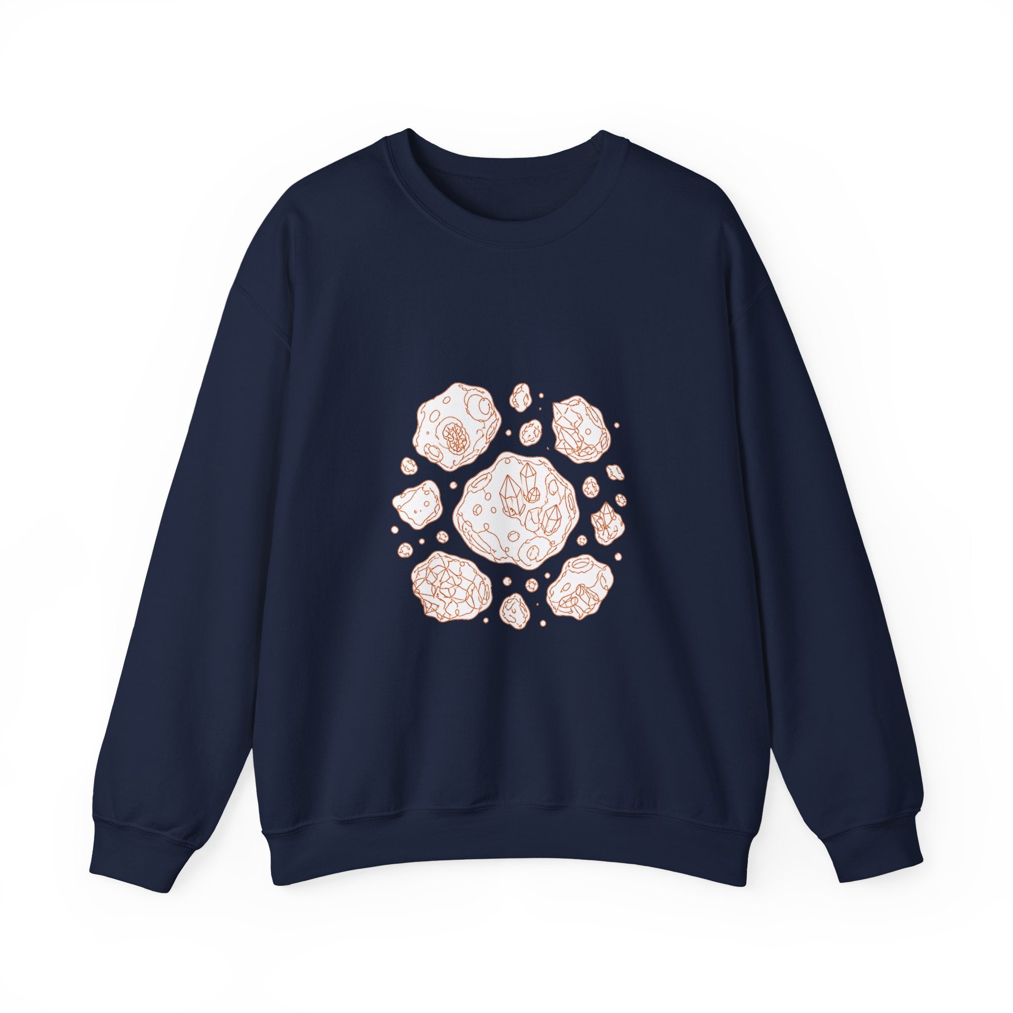 Matching Couple Sweatshirt - Comet & Asteroid Matching Couple Crewneck Sweatshirt Minimalist Art His Hers Valentine Gift - Design B