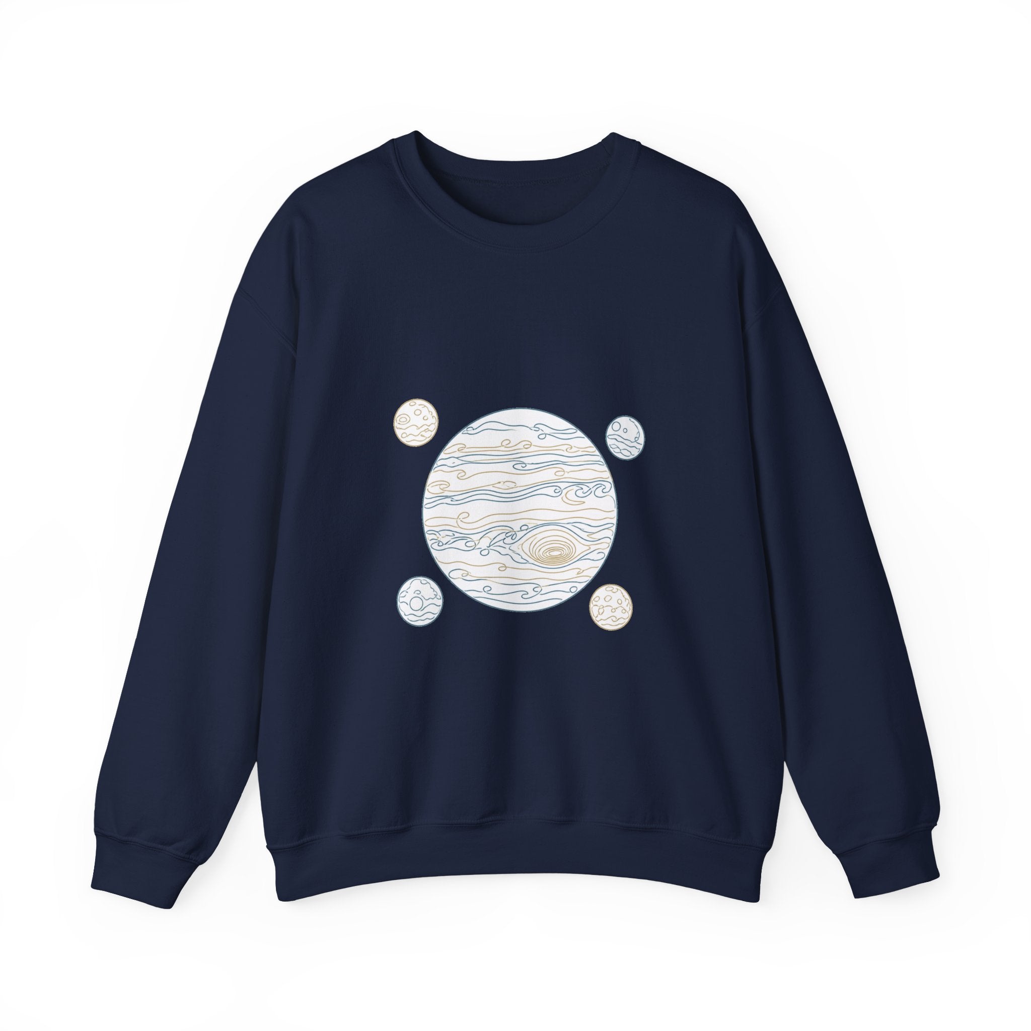 Matching Couple Sweatshirt - Saturn & Jupiter Matching Couple Crewneck Sweatshirt Minimalist Art His Hers Valentine Gift - Design B