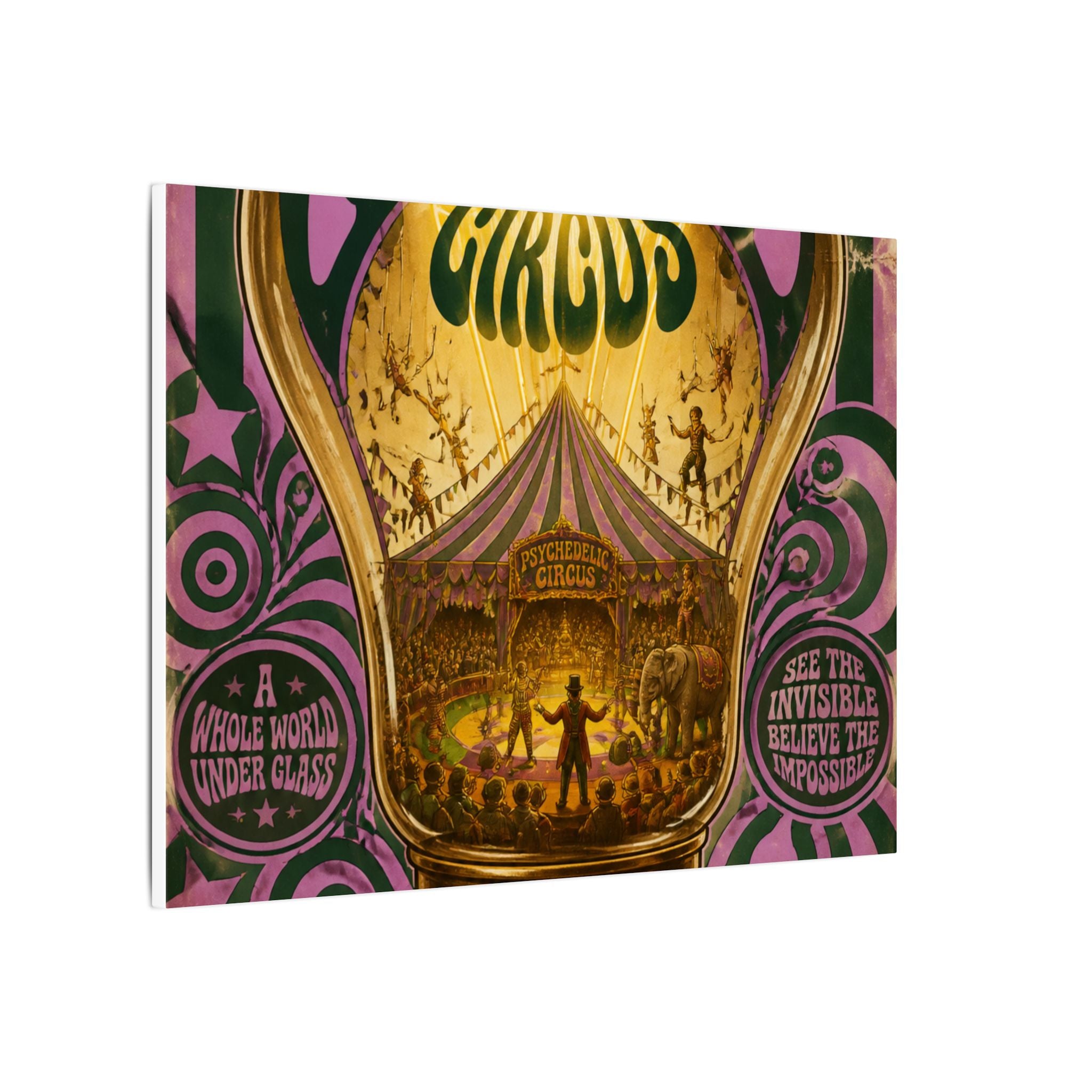 Light Bulb Circus Wall Art Canvas 16×20 Psychedelic Cafe Decor Maximalist Print