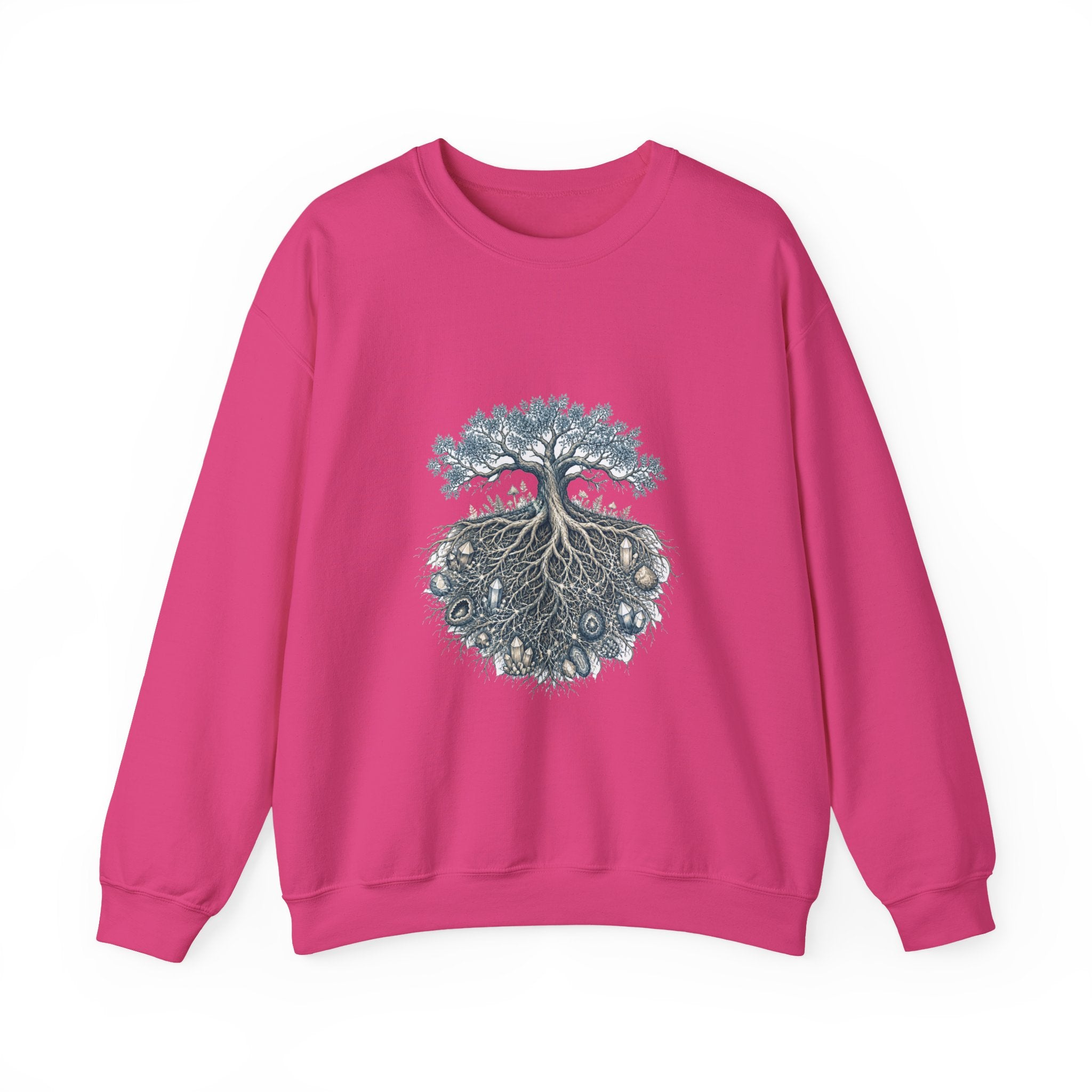 Matching Couple Sweatshirt - Ancient Oak & Deep Roots Matching Couple Comfort Colors Crew Hand-Drawn Art His Hers Anniversary Gift - Design B