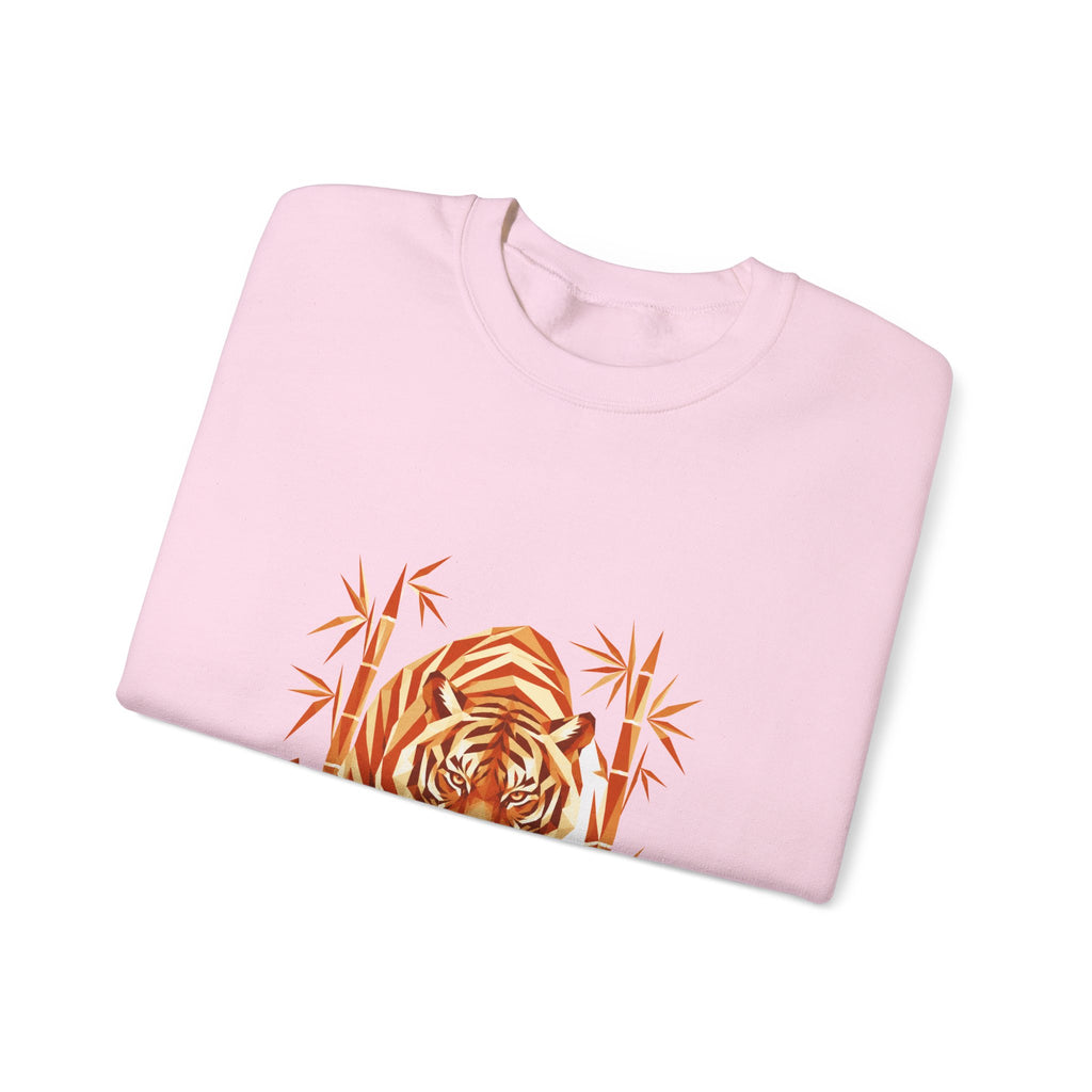 Matching Couple Sweatshirt - Tiger & Crane Matching Couple Premium Fleece Sweatshirt Geometric Art His Hers Love Gift - Design A