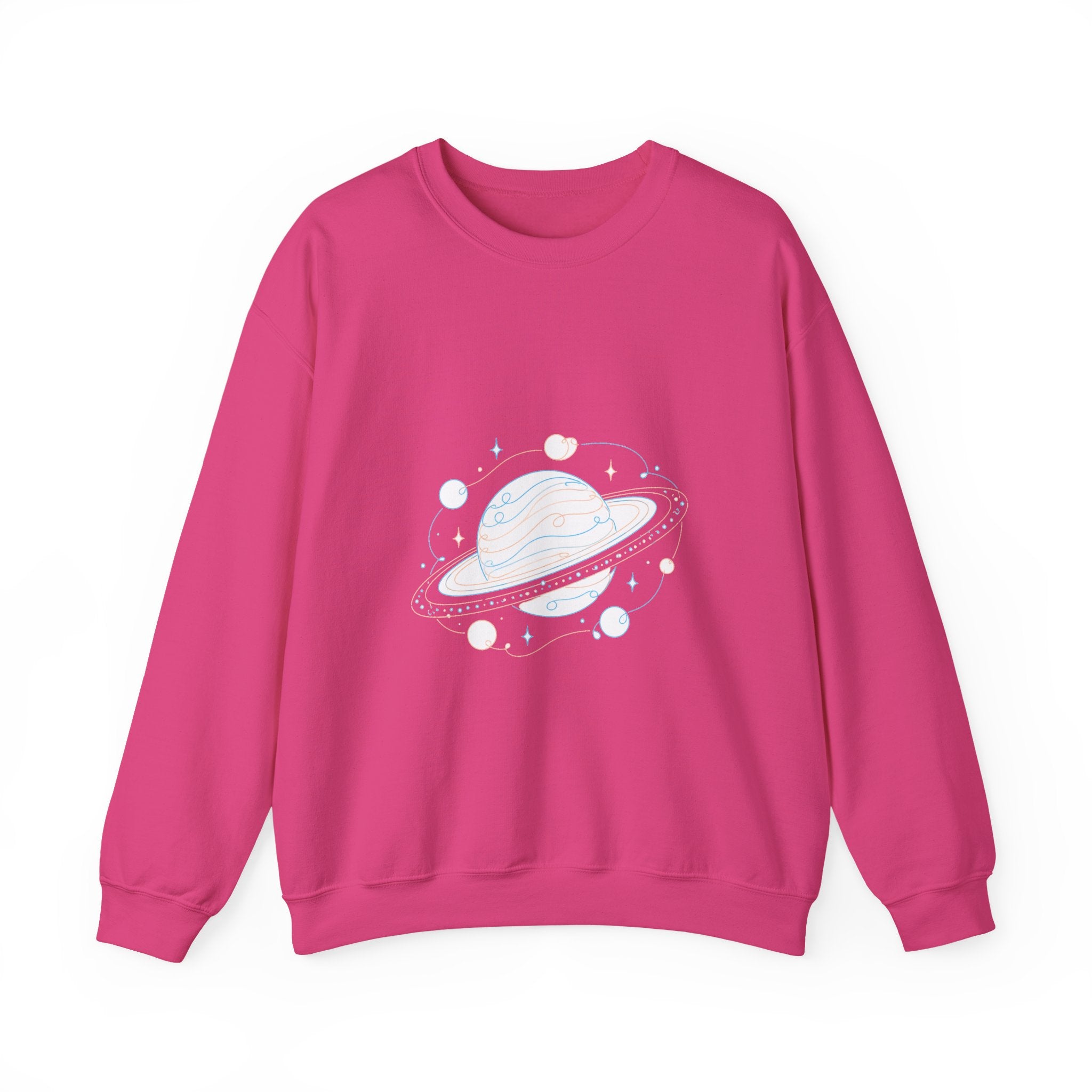 Matching Couple Sweatshirt - Astronaut & Planet Matching Couple Premium Fleece Sweatshirt Minimalist Art His Hers Christmas Gift - Design B