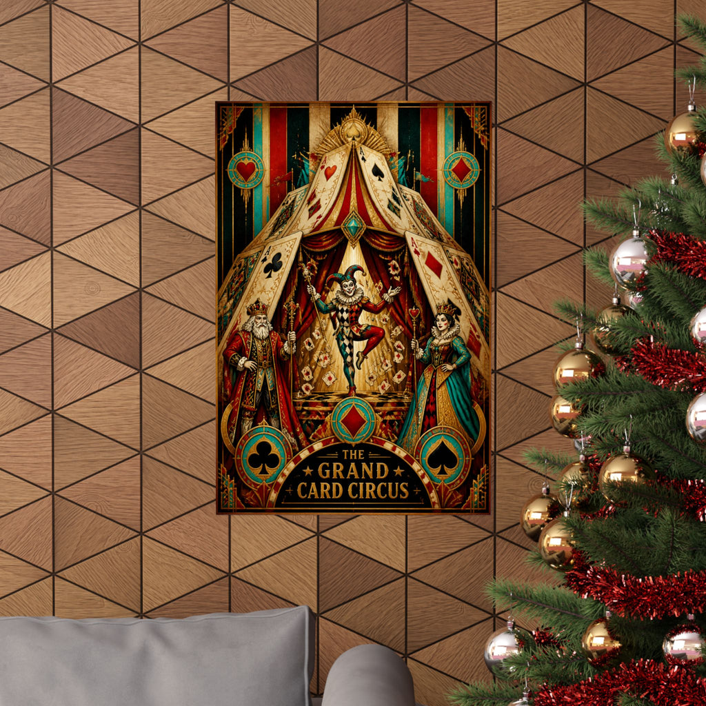 Playing Cards Tent Wall Art Poster 18×24 Art Deco Entryway Decor Maximalist Print