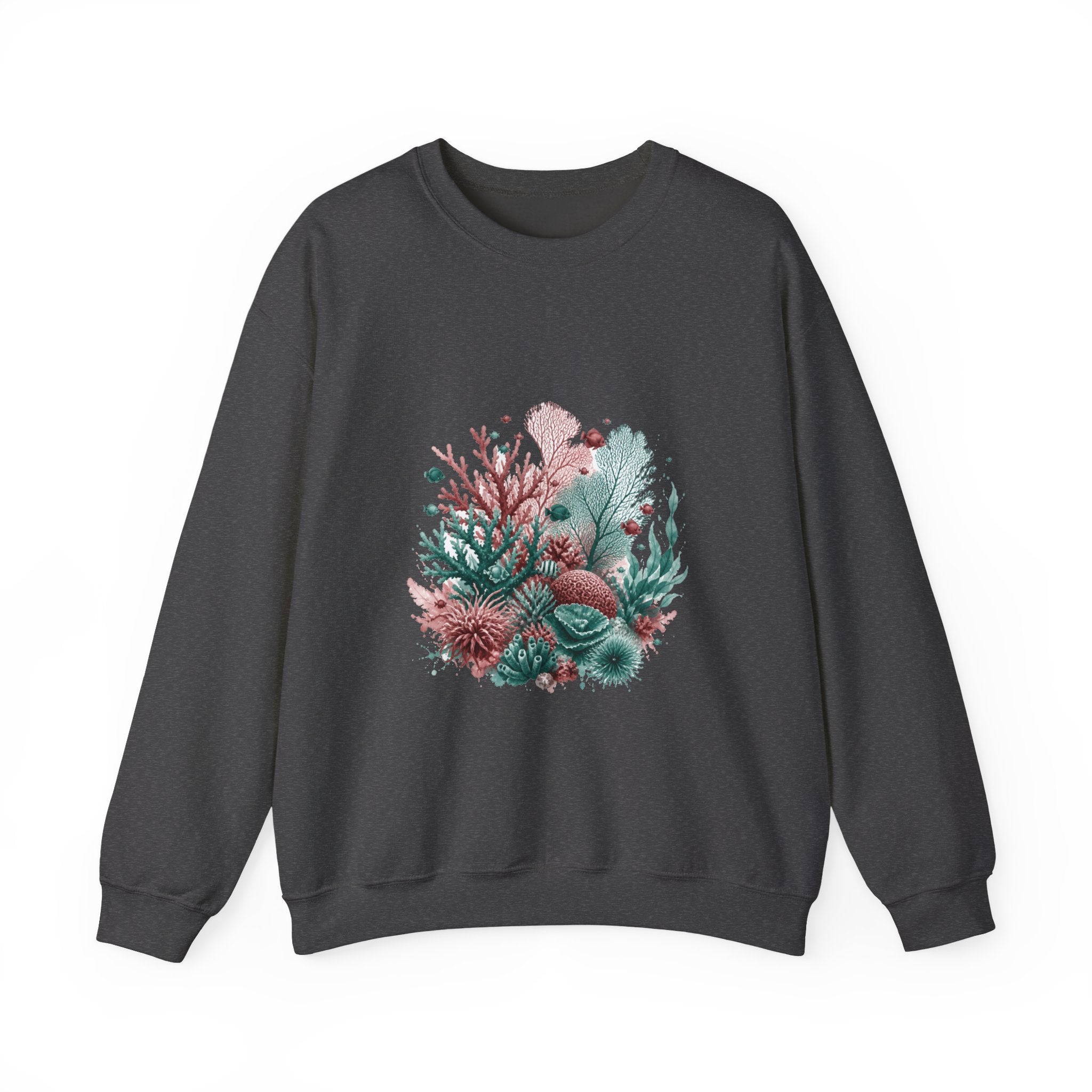 Matching Couple Sweatshirt - Coral Reef & Deep Sea Matching Couple Premium Fleece Sweatshirt Watercolor Art His Hers Birthday Gift - Design A