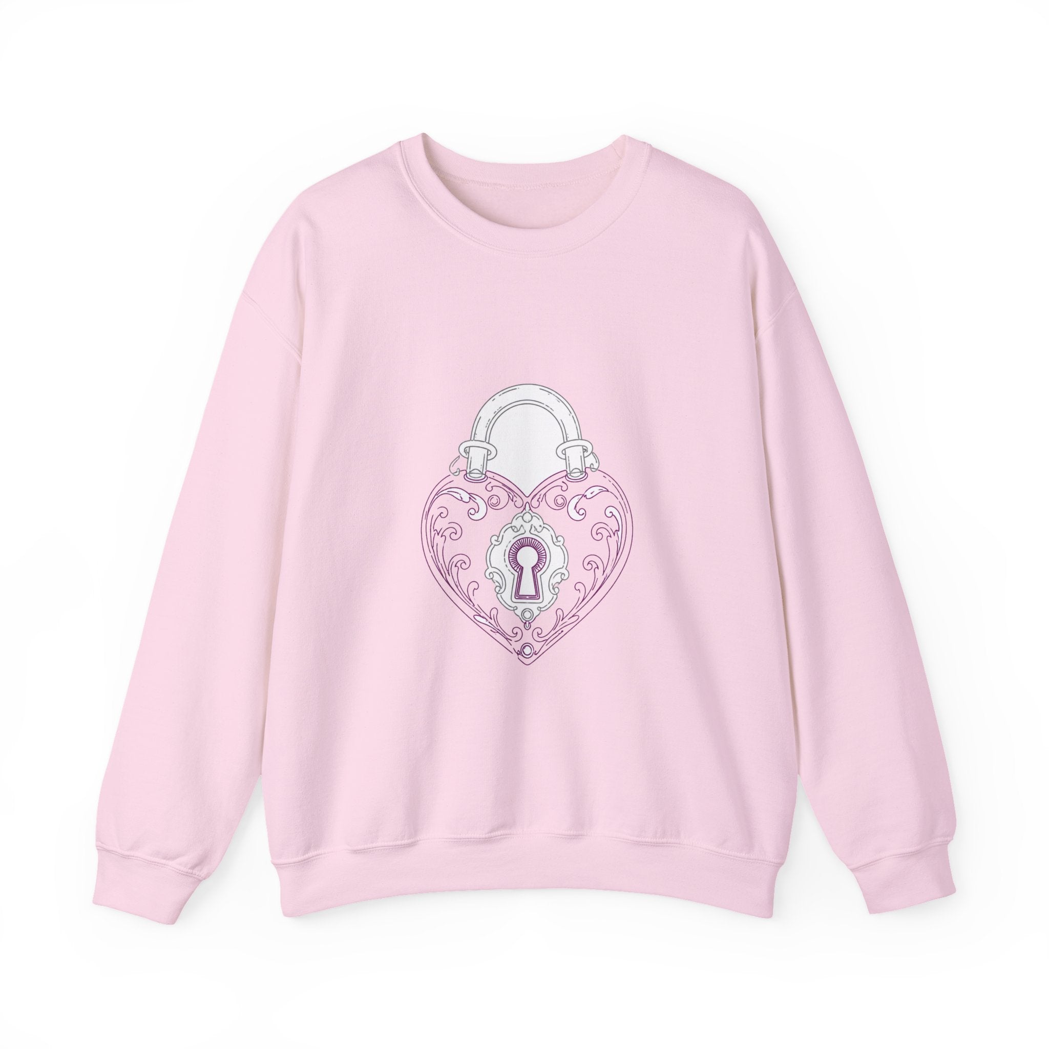 Matching Couple Sweatshirt - Key & Lock Matching Couple Premium Fleece Sweatshirt Minimalist Art His Hers Christmas Gift - Design B
