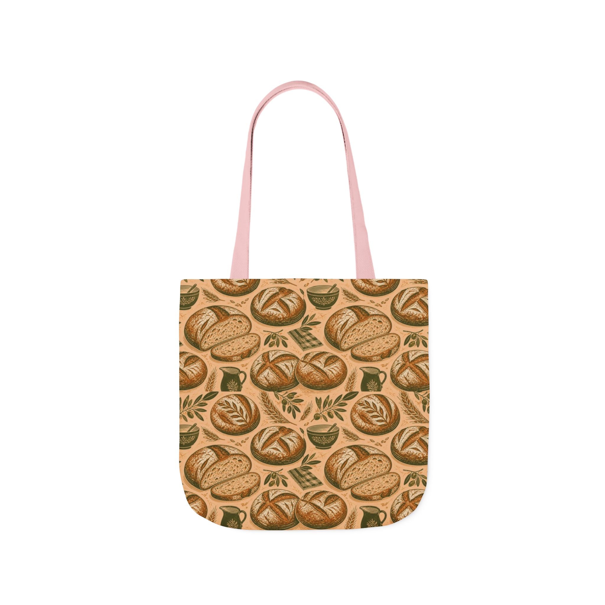 Rustic Sourdough Bread Canvas Tote Bag Mediterranean Kitchen Linocut Design Italian Cottagecore Gift