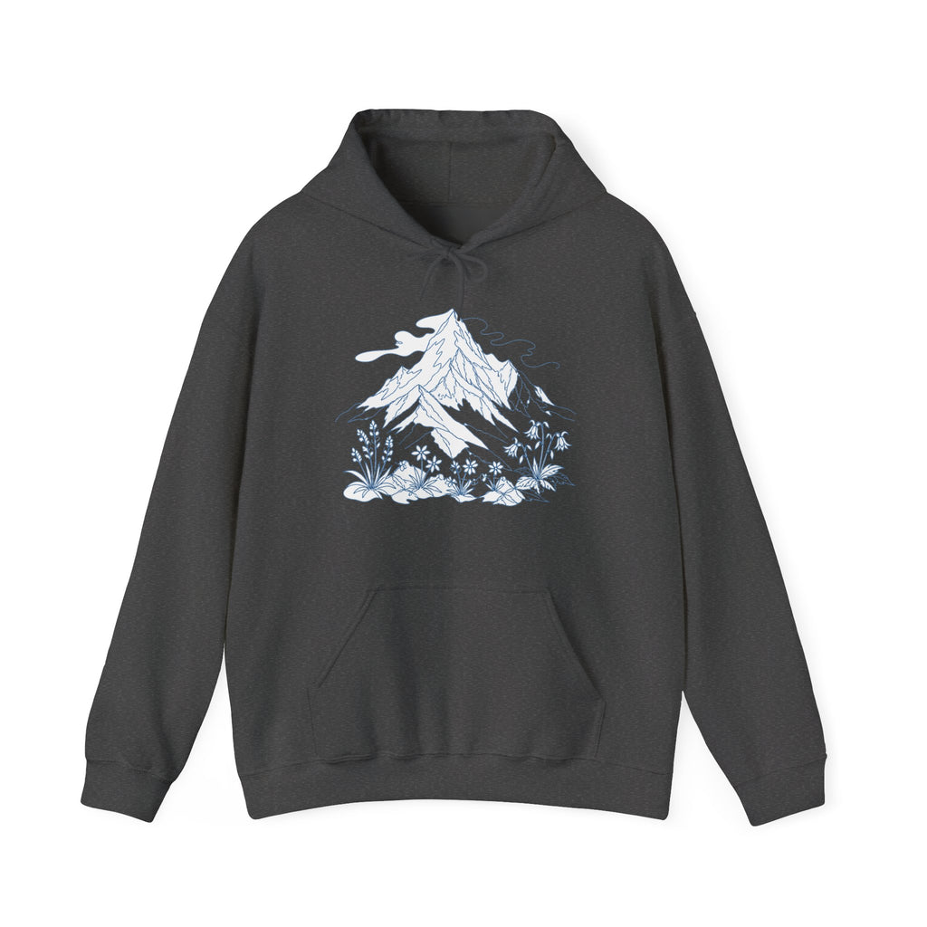 Matching Couple Sweatshirt - Mountain & Ocean Matching Couple Hooded Sweatshirt Minimalist Art His Hers Valentine Gift - Design A