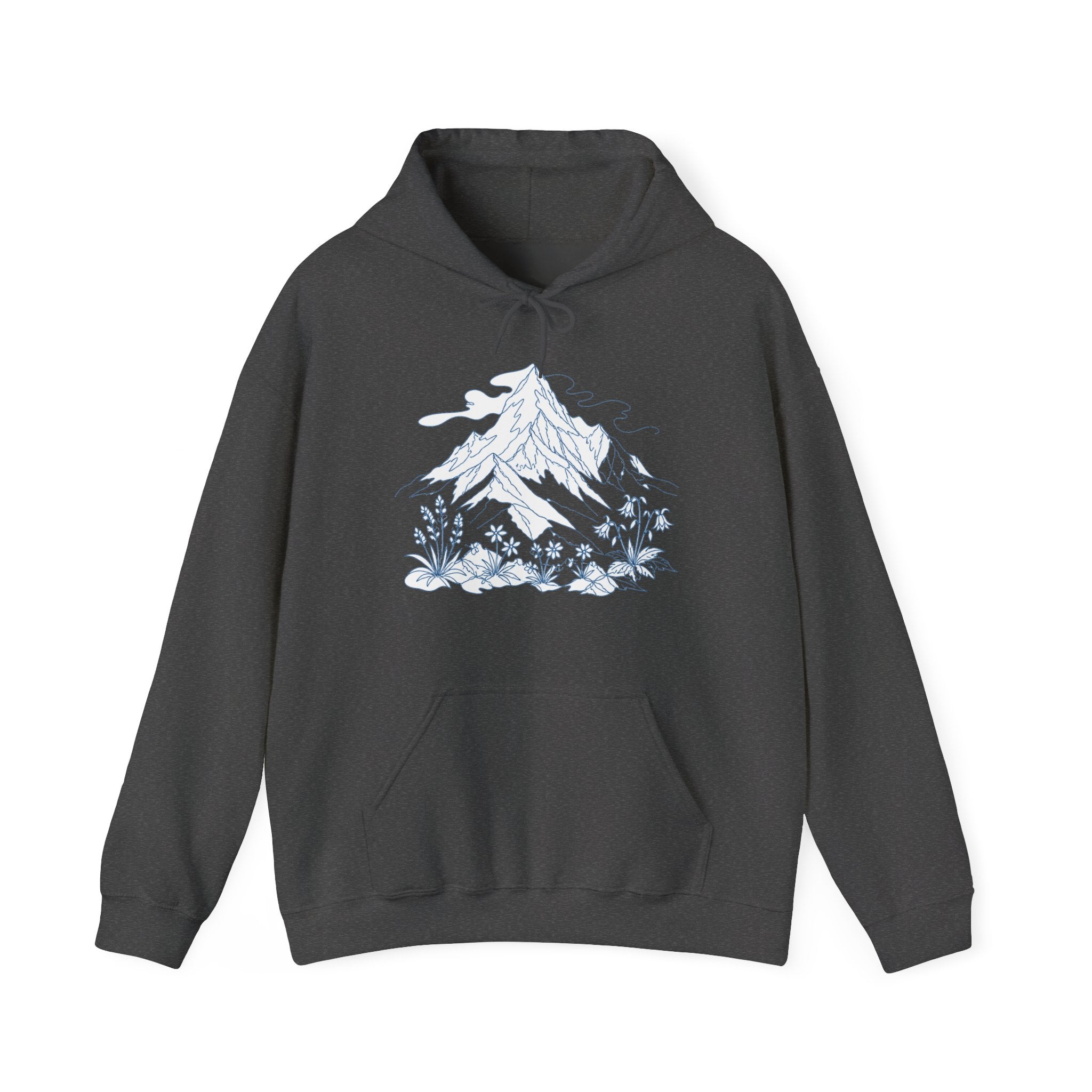 Matching Couple Sweatshirt - Mountain & Ocean Matching Couple Hooded Sweatshirt Minimalist Art His Hers Valentine Gift - Design A