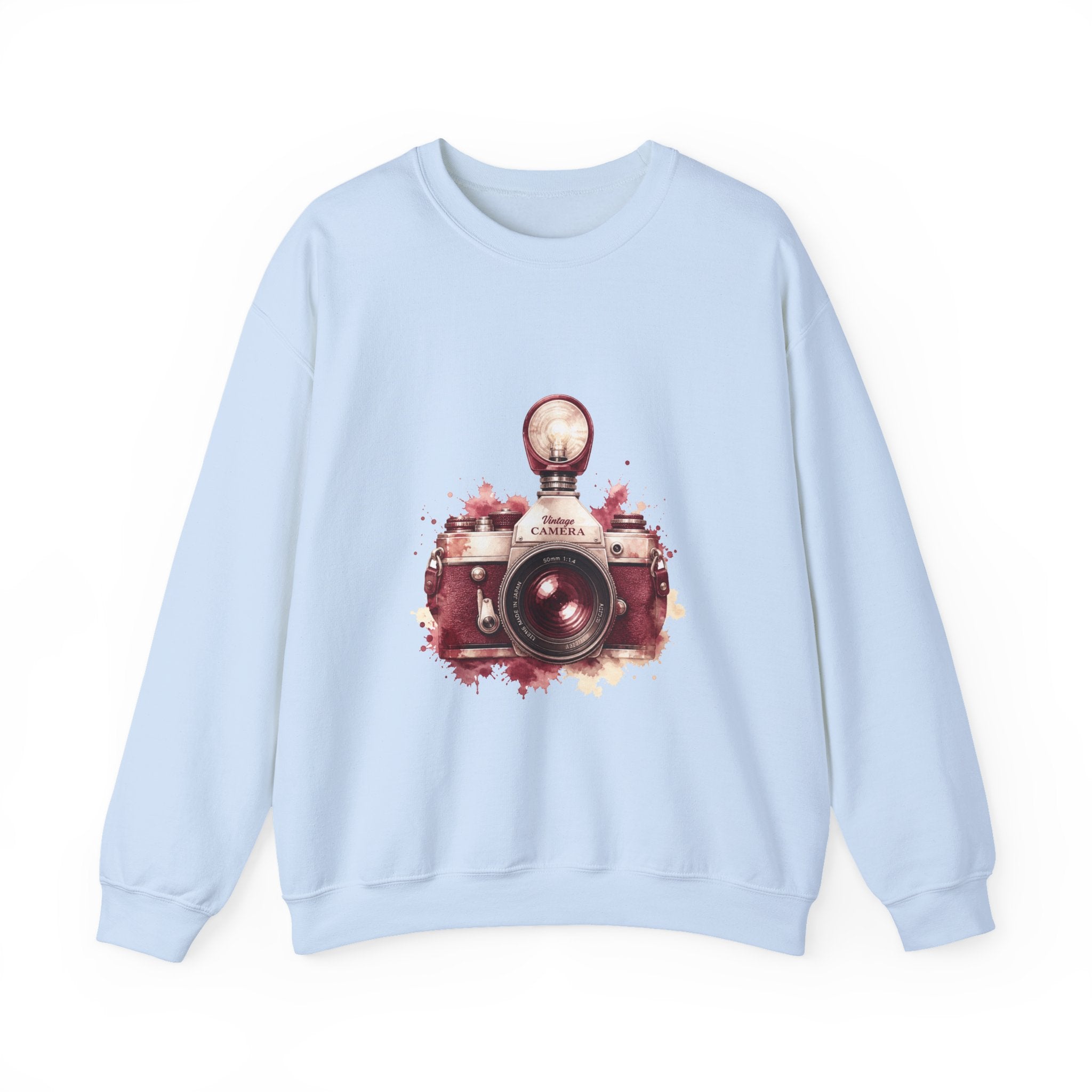 Matching Couple Sweatshirt - Camera & Film Matching Couple Premium Fleece Sweatshirt Watercolor Art His Hers Birthday Gift - Design A