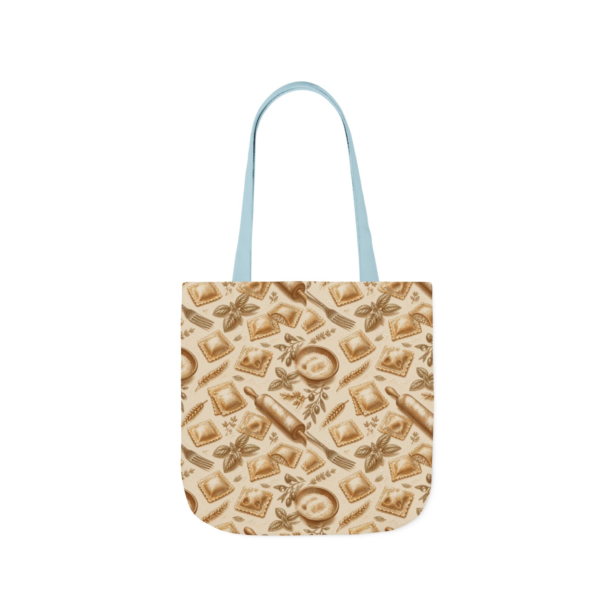 Fresh Ravioli Canvas Tote Bag Mediterranean Kitchen Botanical Design Italian Cottagecore Gift