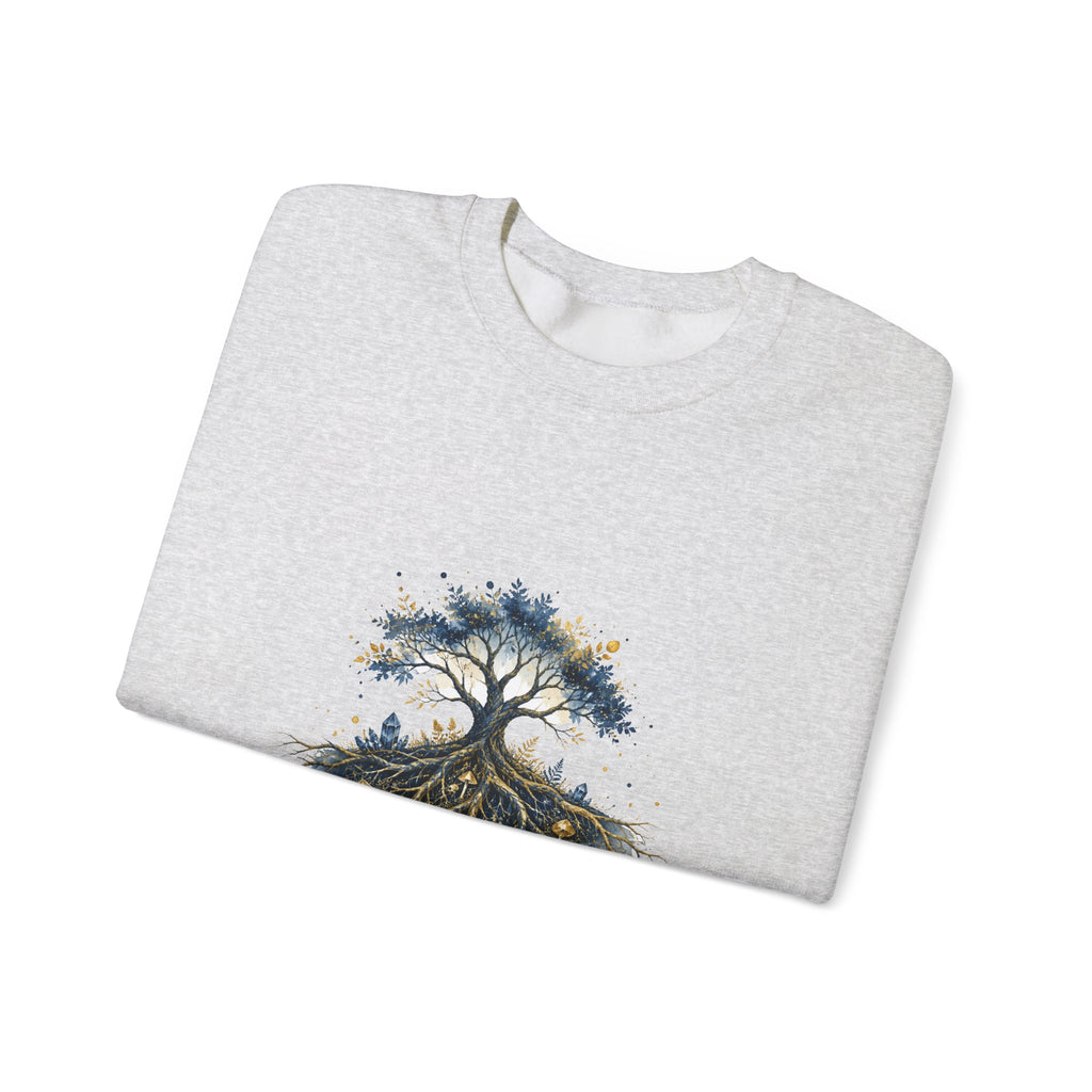Matching Couple Sweatshirt - Ancient Oak & Deep Roots Matching Couple Premium Fleece Sweatshirt Watercolor Art His Hers Birthday Gift - Design B