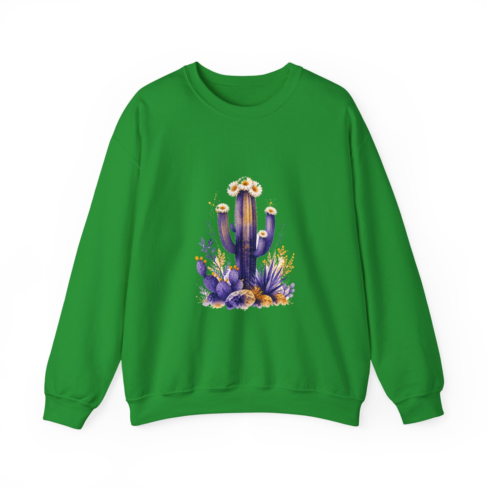 Matching Couple Sweatshirt - Desert & Rainforest Matching Couple Crewneck Sweatshirt Watercolor Art His Hers Engagement Gift - Design A