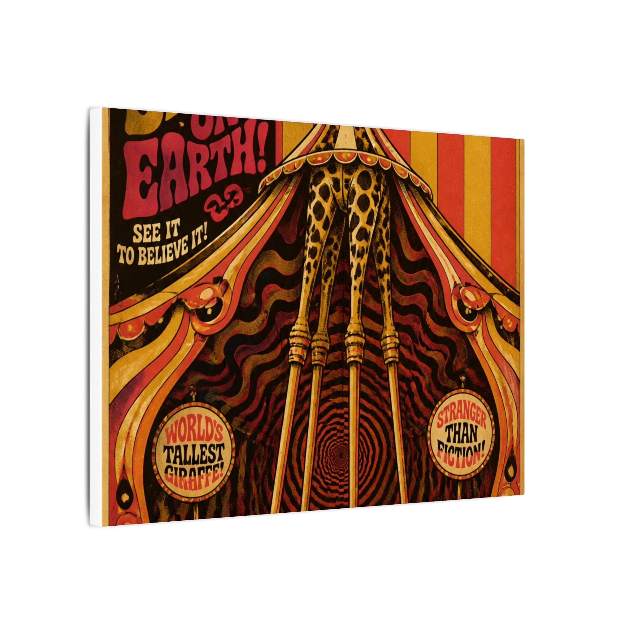 Giraffe on Stilts Wall Art Canvas 16×20 Psychedelic Cafe Decor Maximalist Print