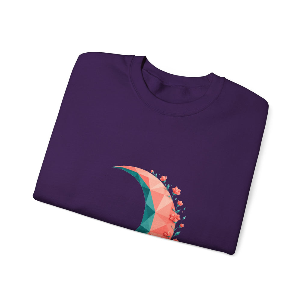 Matching Couple Sweatshirt - Waxing & Waning Moon Matching Couple Crewneck Sweatshirt Geometric Art His Hers Couple Gift - Design A