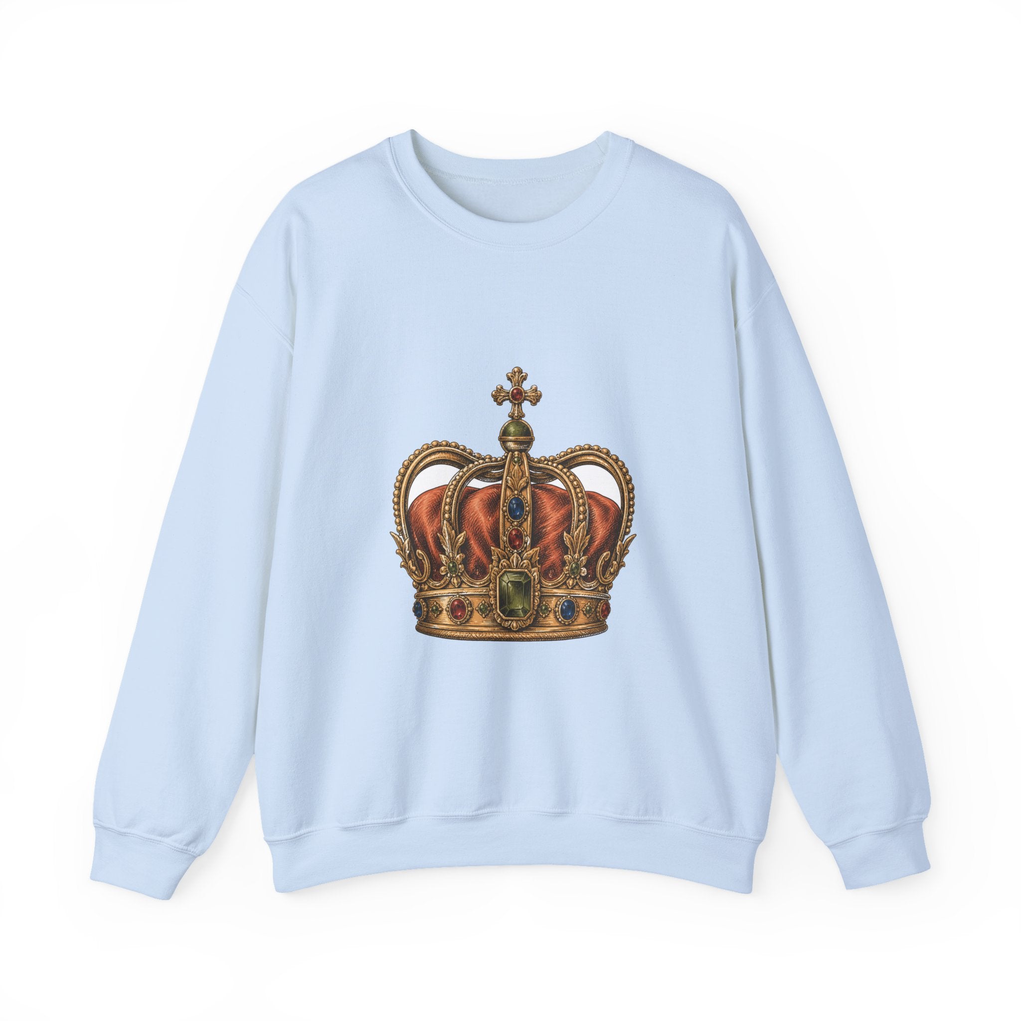 Matching Couple Sweatshirt - Crown & Shield Matching Couple Premium Fleece Sweatshirt Hand-Drawn Art His Hers Anniversary Gift - Design A