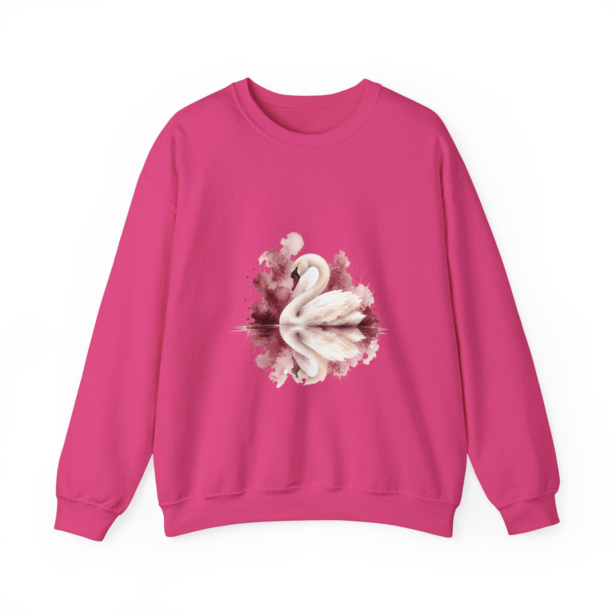 Matching Couple Sweatshirt - Raven & Swan Matching Couple Premium Fleece Sweatshirt Watercolor Art His Hers Birthday Gift - Design B