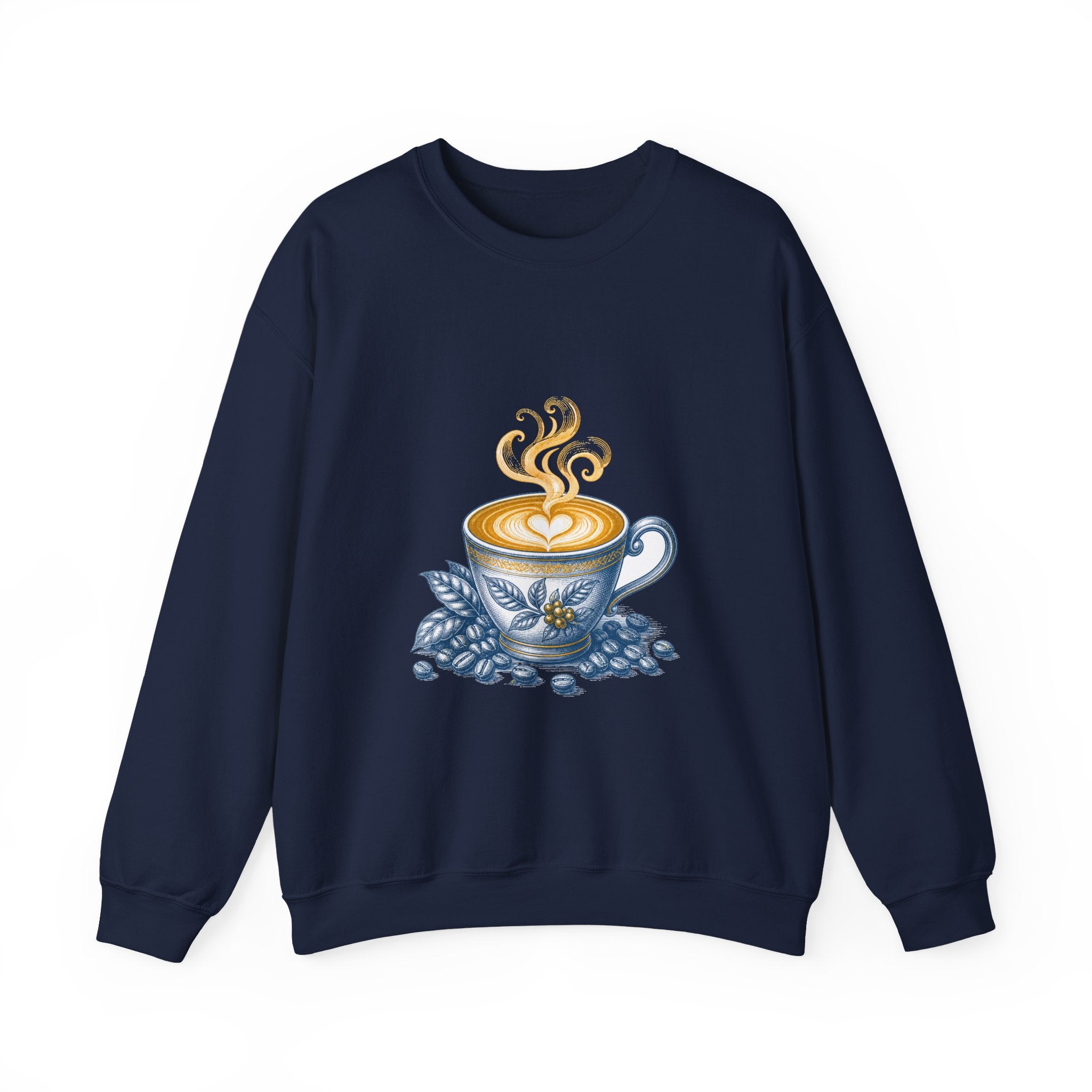 Matching Couple Sweatshirt - Coffee & Tea Matching Couple Crewneck Sweatshirt Vintage Art His Hers Wedding Gift - Design A