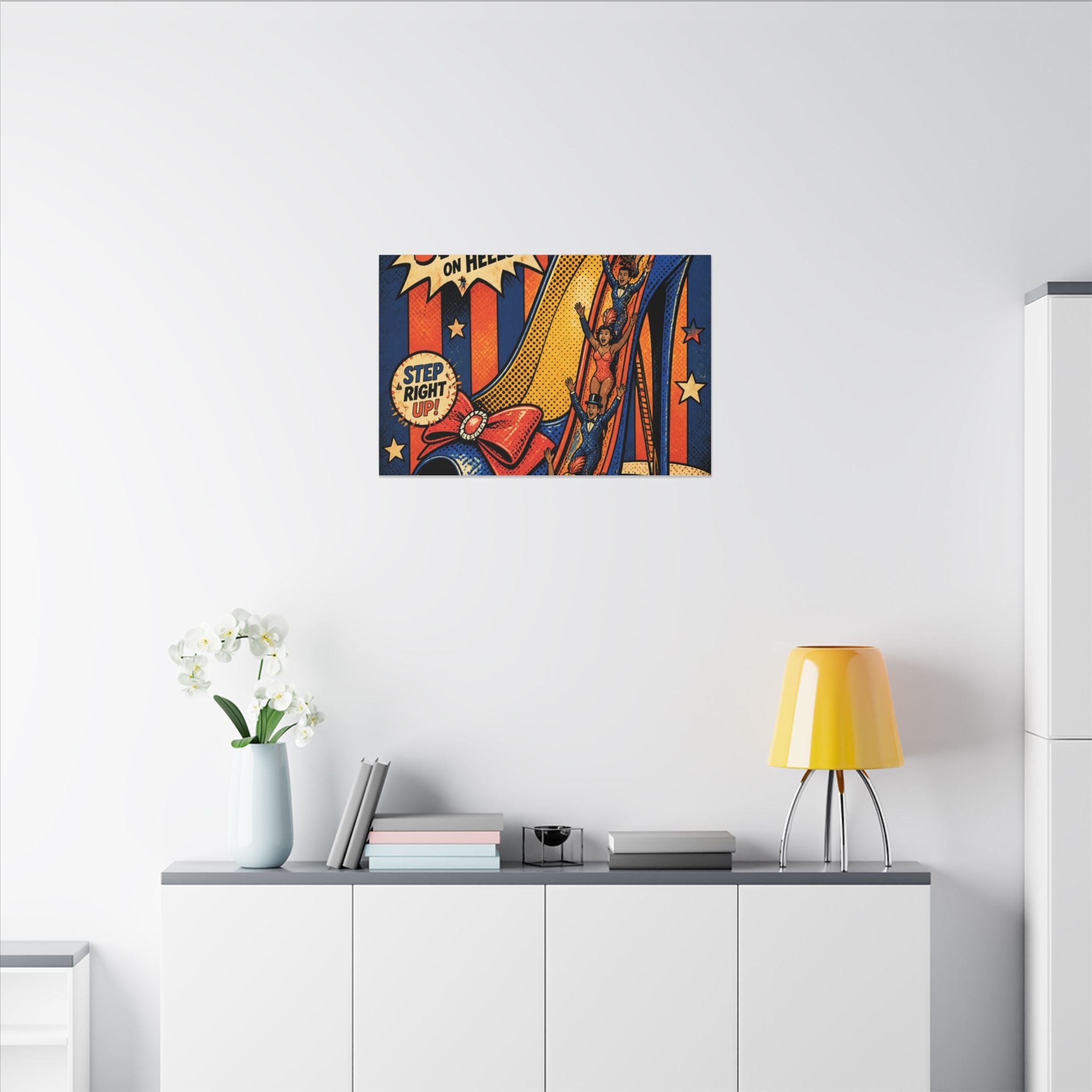 High Heel Slide Wall Art Canvas 24×36 Pop Art Restaurant Decor Maximalist Print
