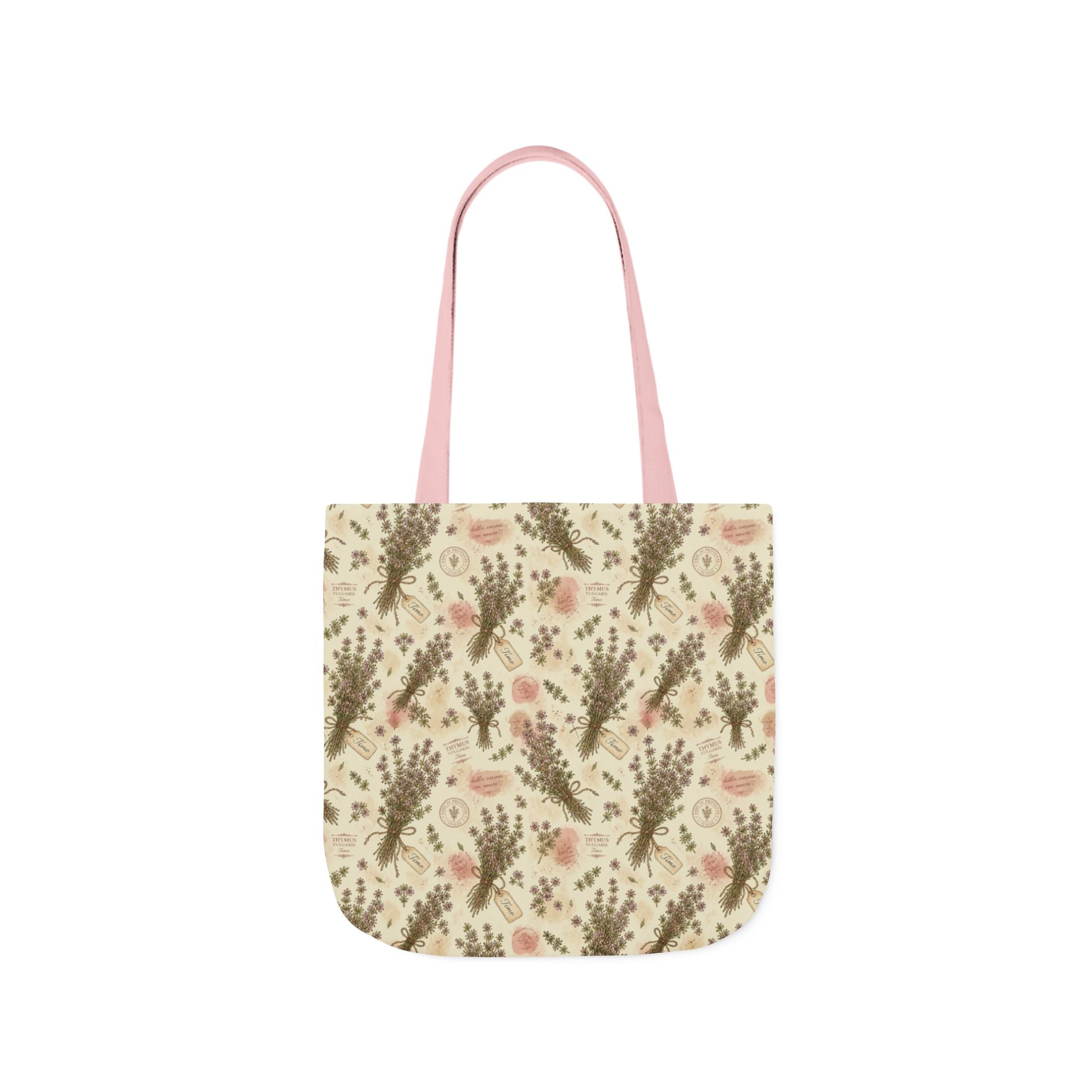 Thyme Bundles Canvas Tote Bag Mediterranean Kitchen Watercolor Design Italian Cottagecore Gift
