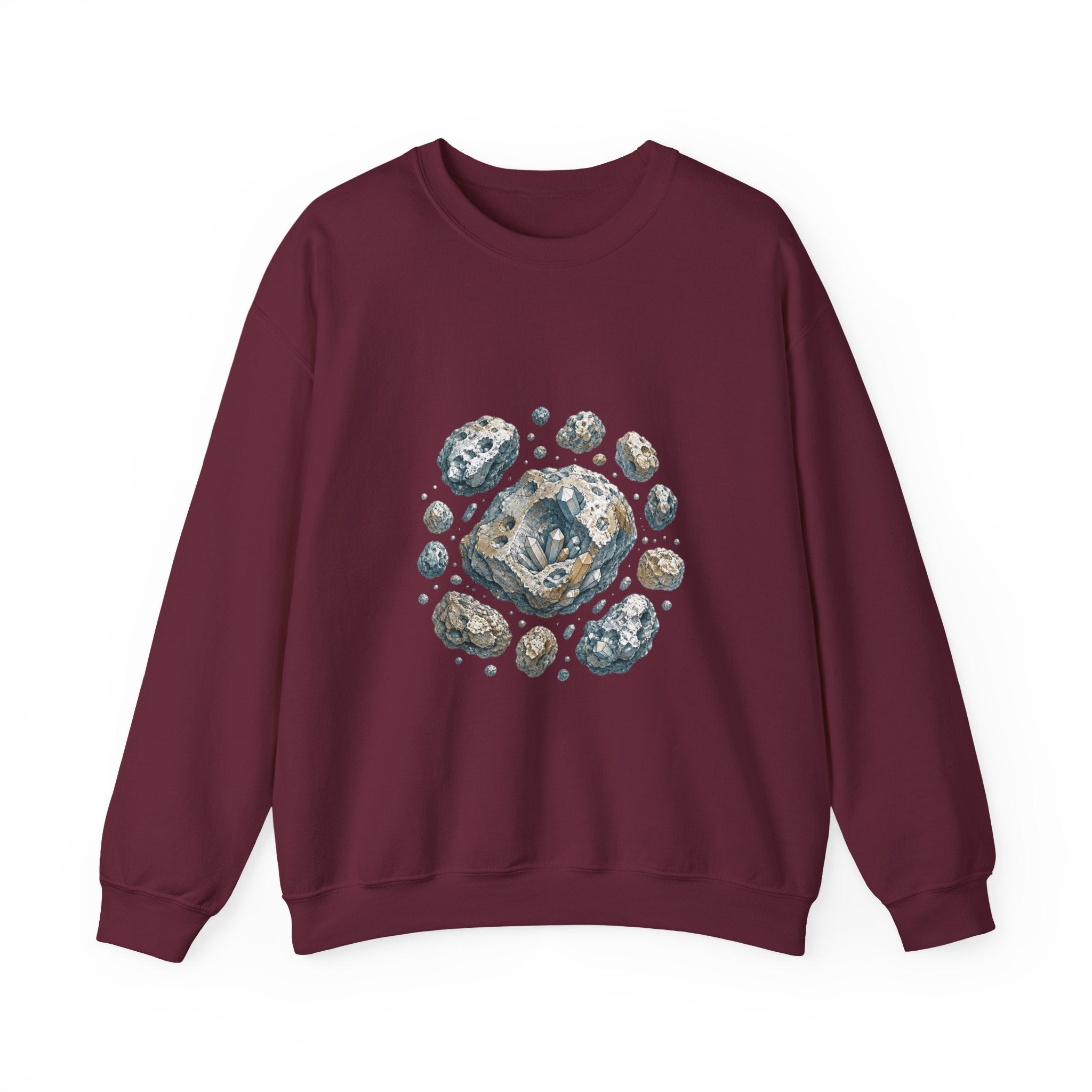 Matching Couple Sweatshirt - Comet & Asteroid Matching Couple Premium Fleece Sweatshirt Hand-Drawn Art His Hers Anniversary Gift - Design B
